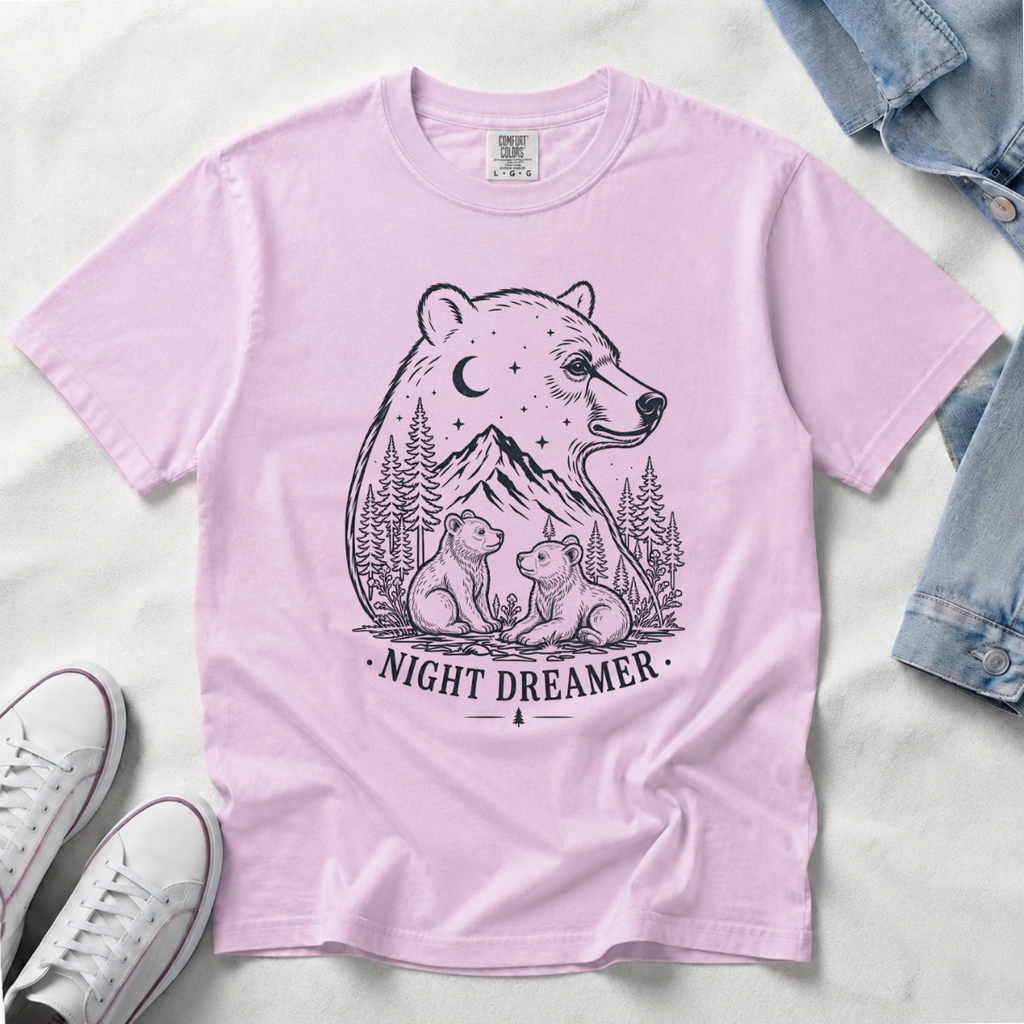 Night Dreamer – Moonlit Bear T-Shirt | Outdoors Edition
