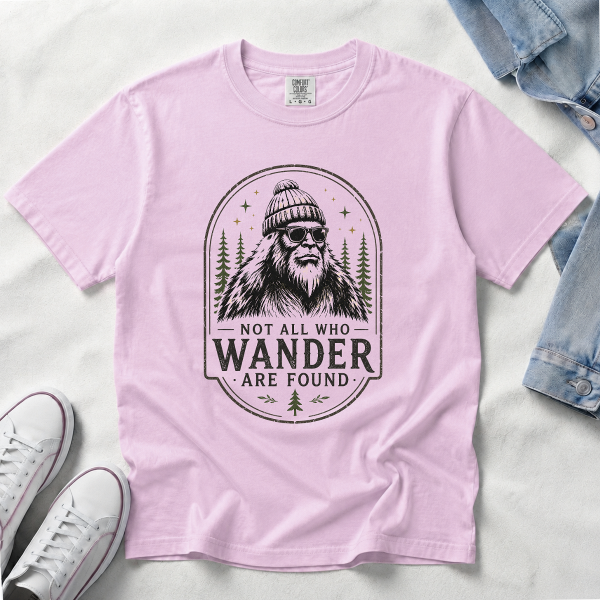 Not All Who Wander Are Found – Funny Bigfoot T-Shirt | Outdoors Edition