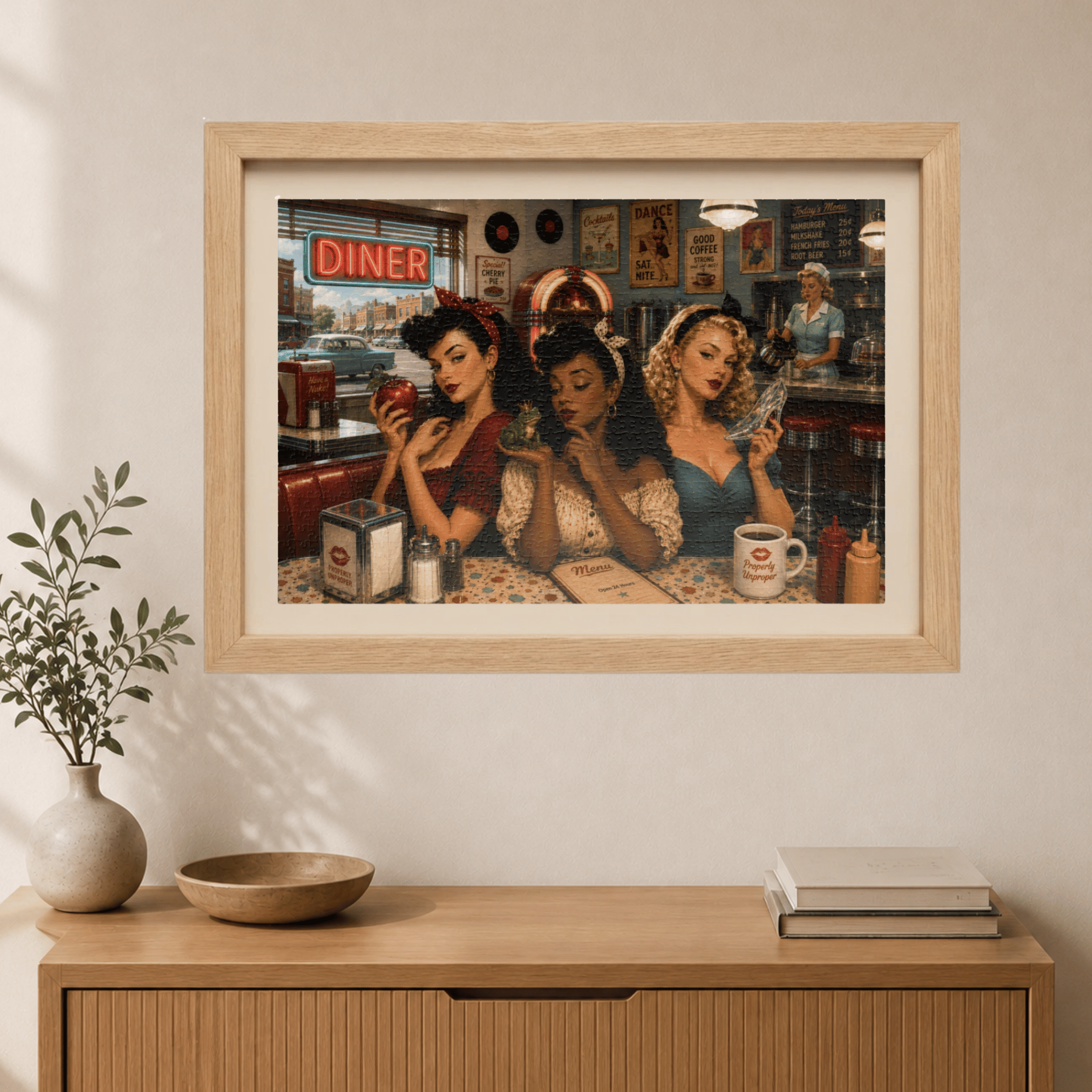 Girls Just Wanna Have Brunch – Retro Pin-Up Jigsaw Puzzle