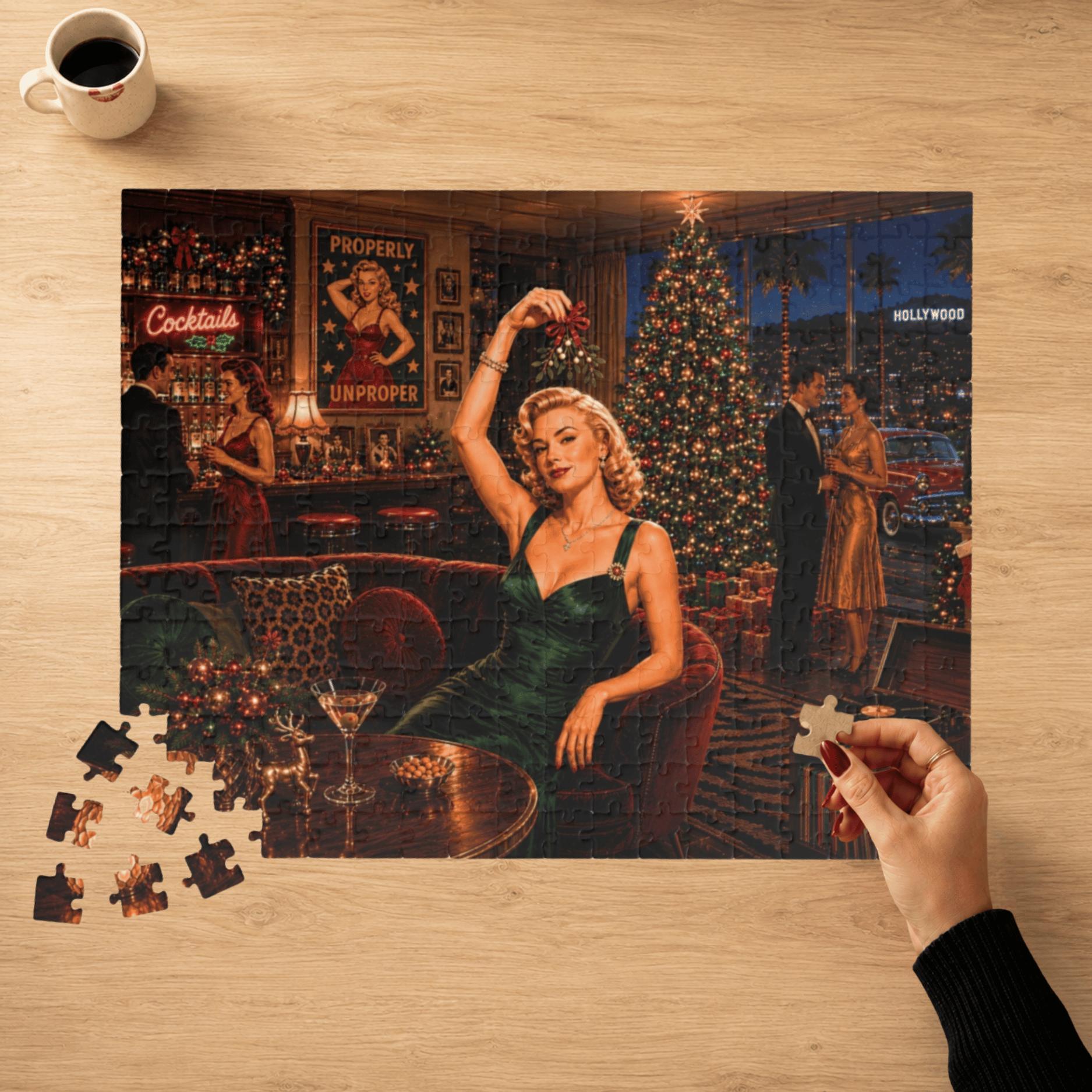Dressed for Trouble – Vintage Cocktail Lounge Jigsaw Puzzle
