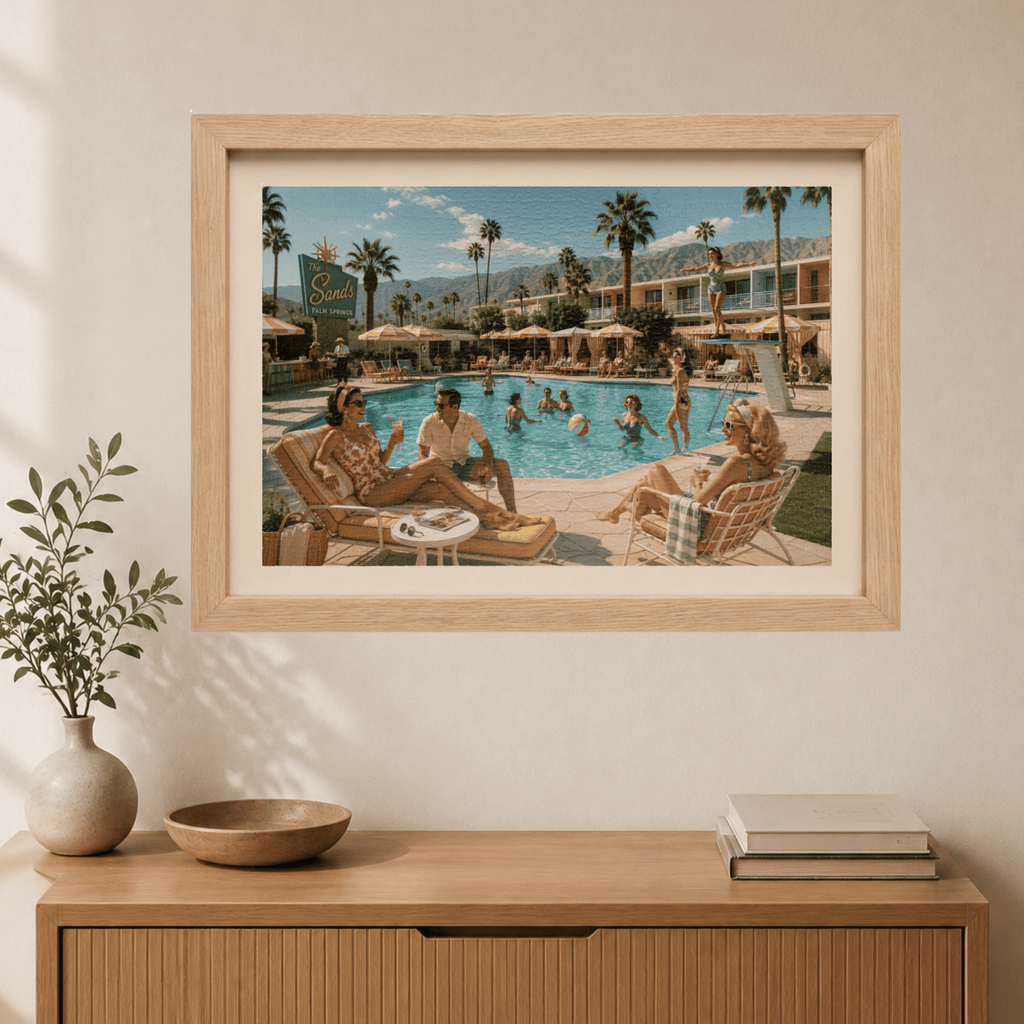 Check In, Dress Down – Palm Springs Poolside Jigsaw Puzzle