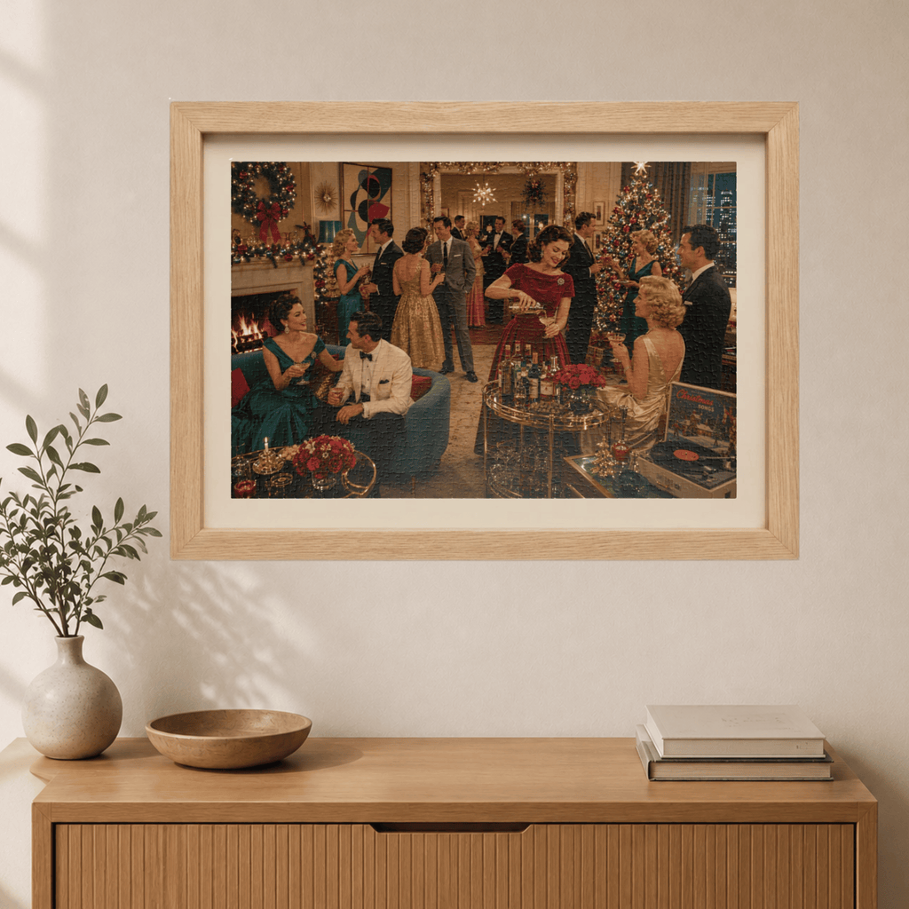 Christmas Cocktail Party – Vintage Holiday Glamour Art Puzzle