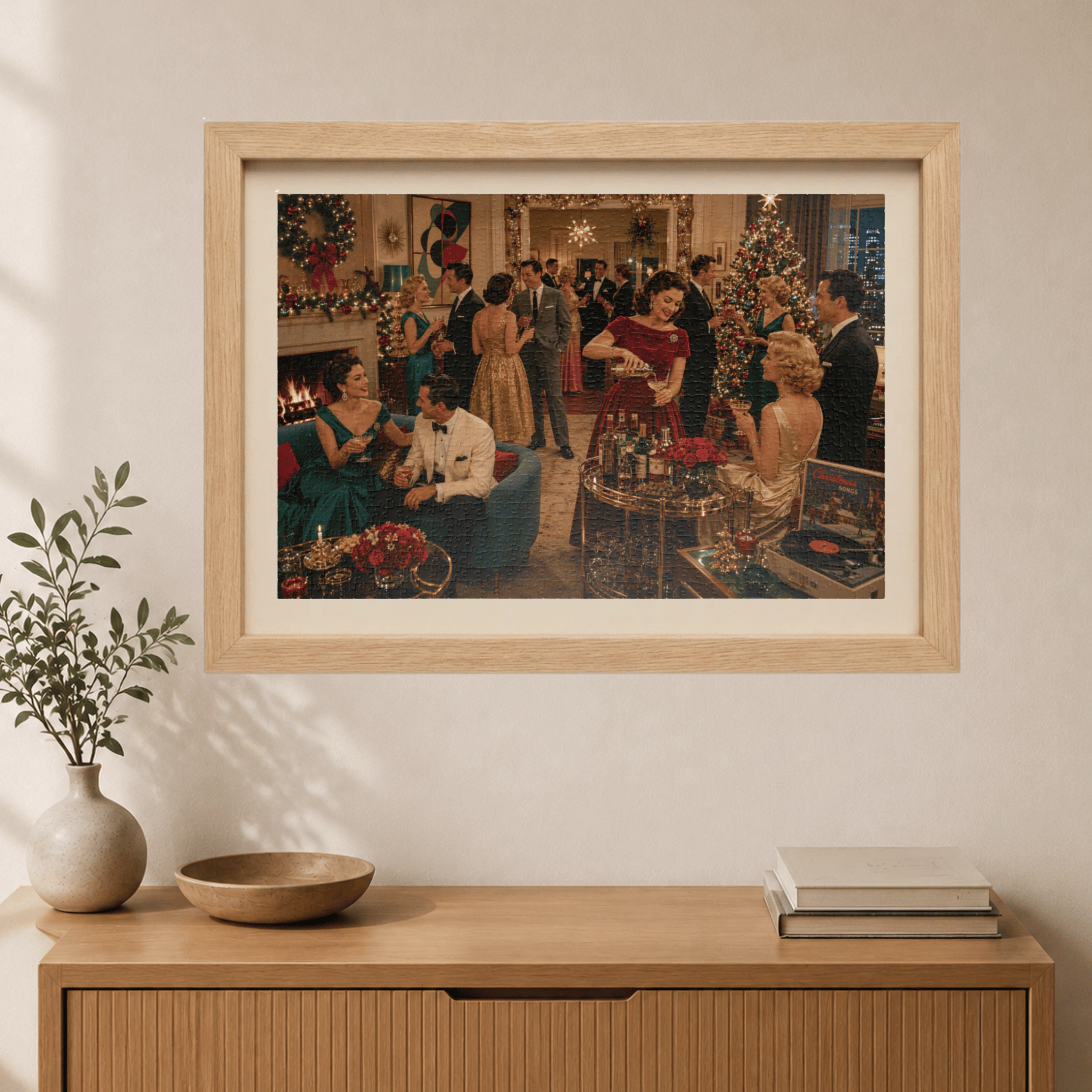 Christmas Cocktail Party – Vintage Holiday Glamour Art Puzzle