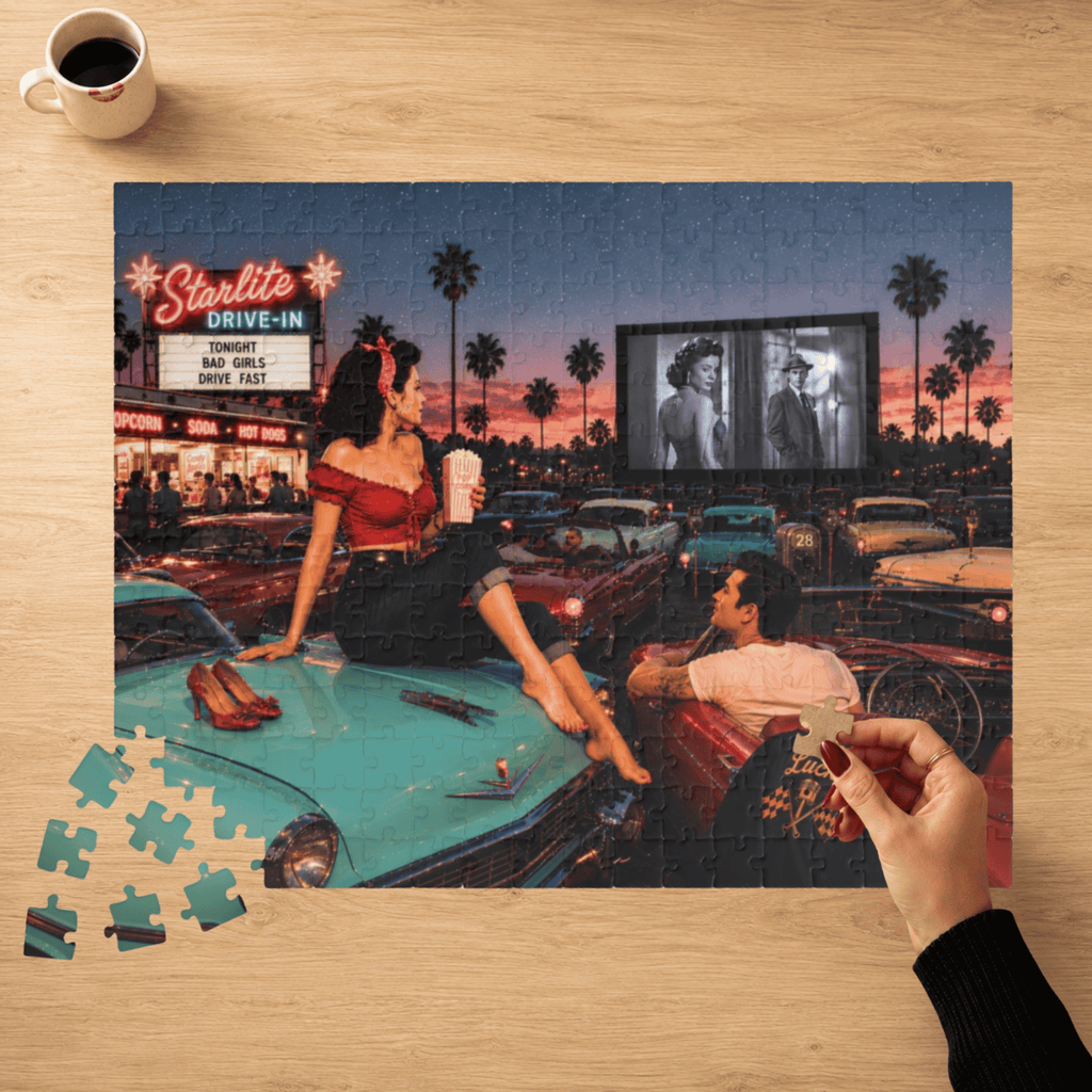 Meet Me After the Movie – Retro Drive-In Art Puzzle