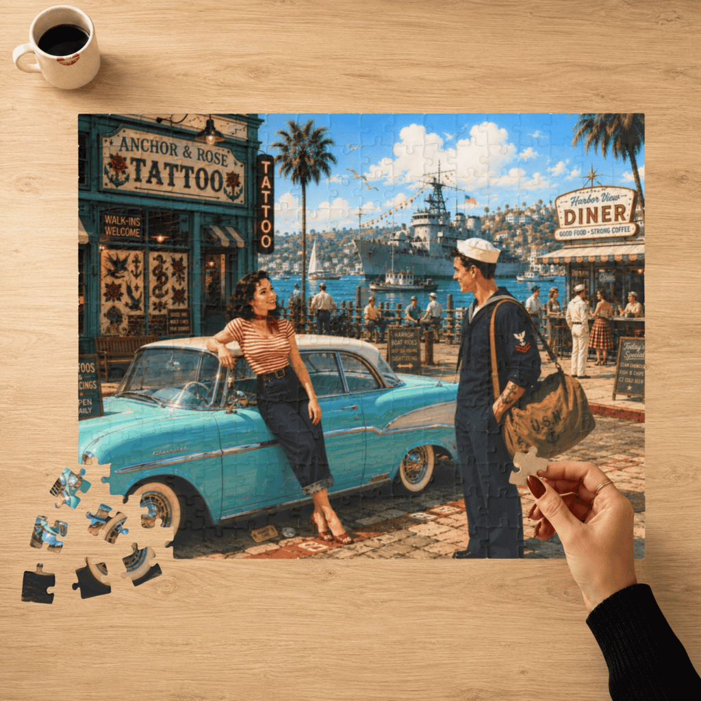 Shore Leave Has Its Perks – Vintage Sailor & Tattoo Art Puzzle