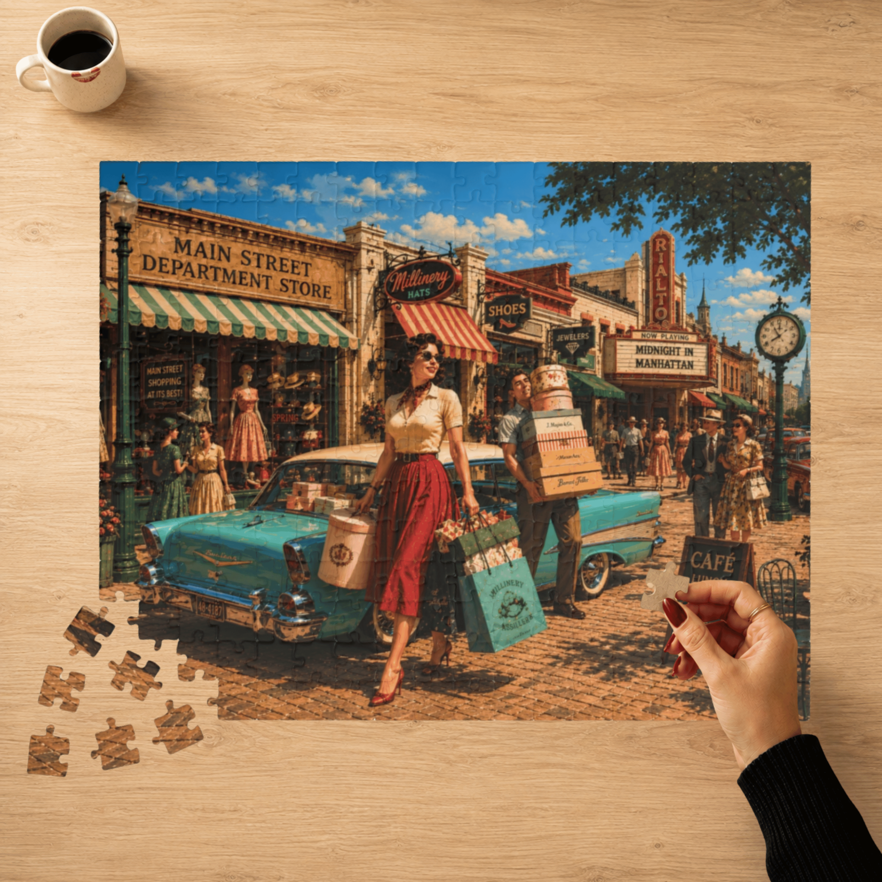 Just One More Little Thing – Retro Main Street Shopping Art Puzzle