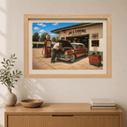 She Likes a Little Trouble Under the Hood – Retro Garage Art Puzzle
