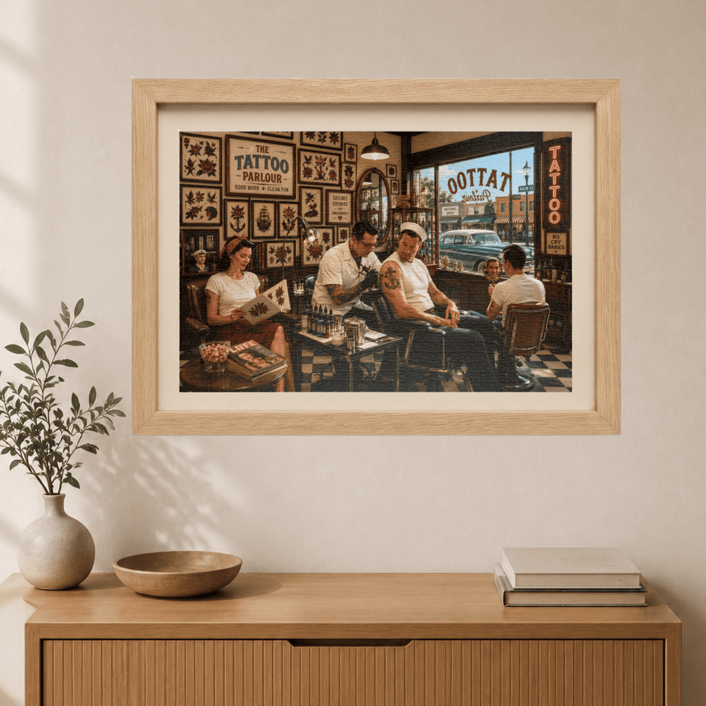 Good Girls Have Tattoos Too – Vintage Tattoo Parlour Art Puzzle