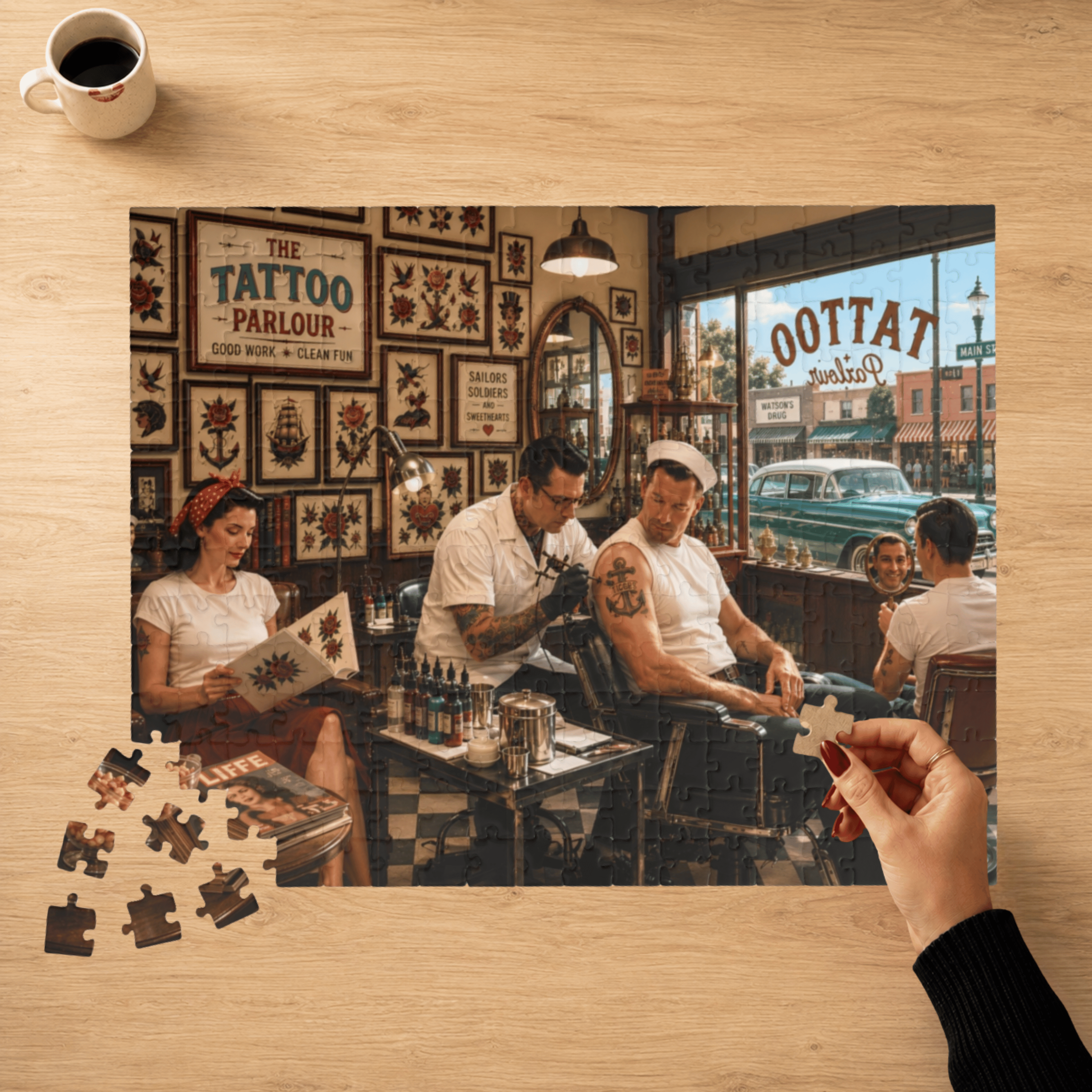 Good Girls Have Tattoos Too – Vintage Tattoo Parlour Art Puzzle