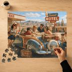 We'll Figure It Out at the Next Motel – Retro Road Trip Art Puzzle