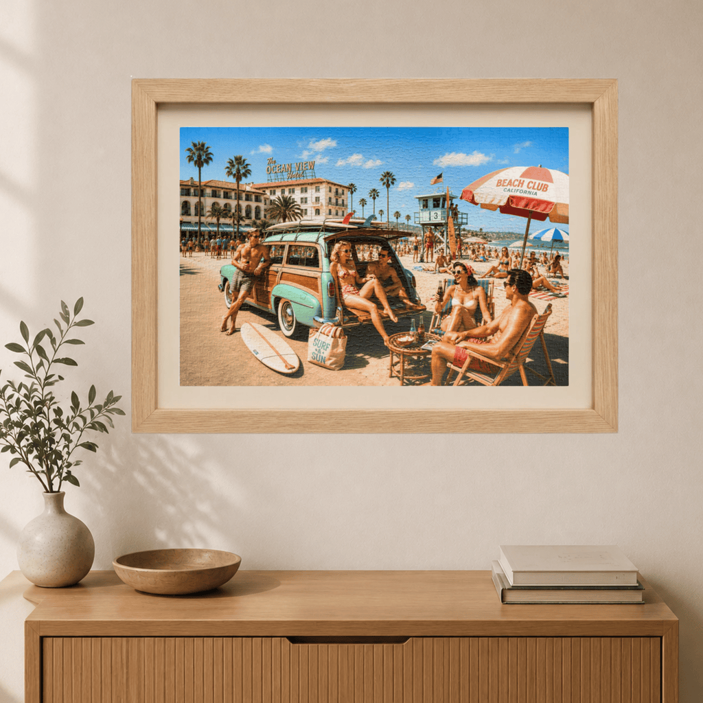 Out of Office, Possibly Forever – Retro California Beach Art Puzzle