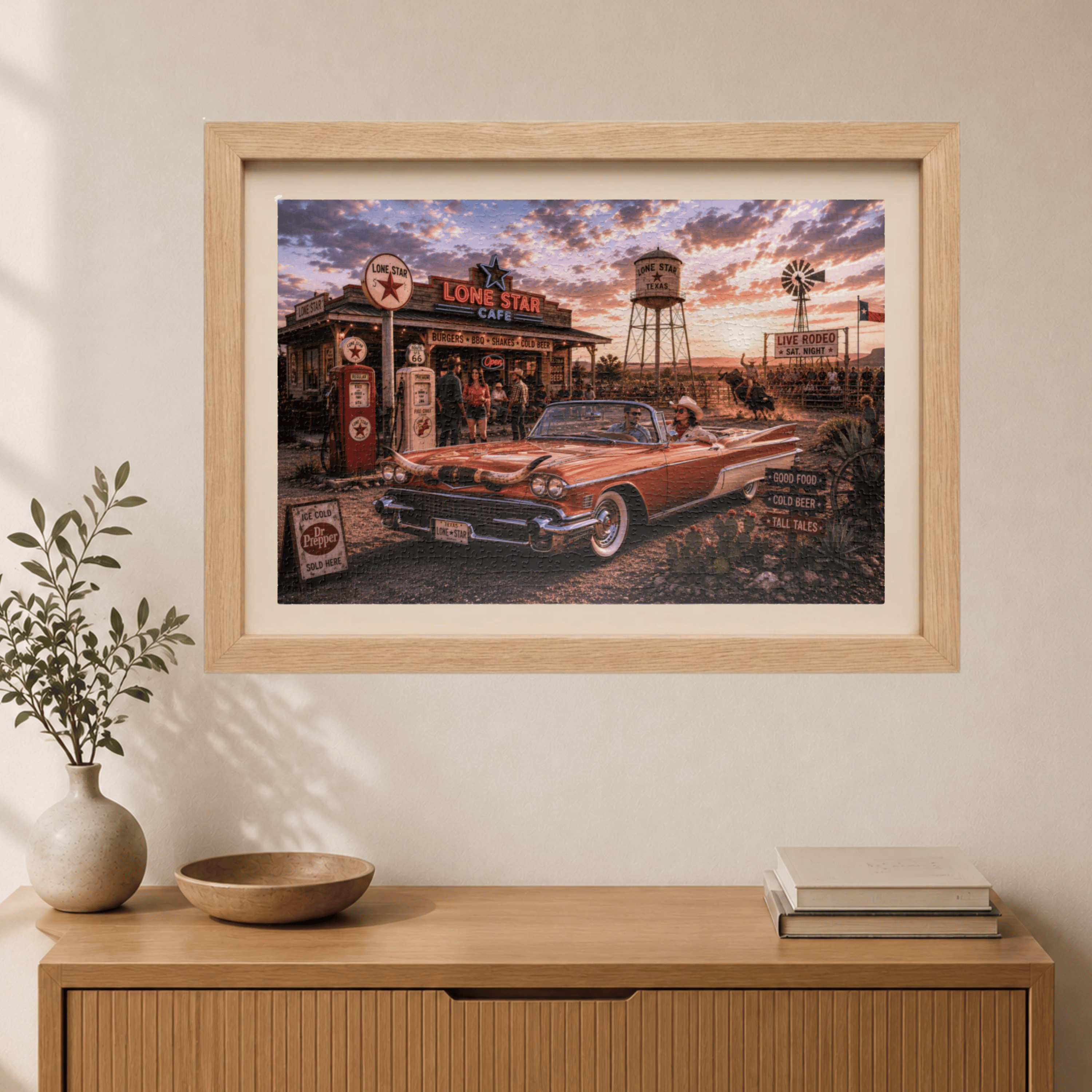 Darling, We're Not Turning Back – Retro Route 66 Road Trip Art Puzzle