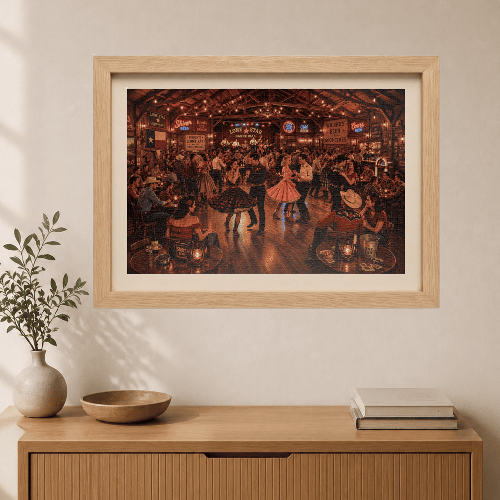 Darling, Save Me a Dance – Vintage Western Dance Hall Art Puzzle