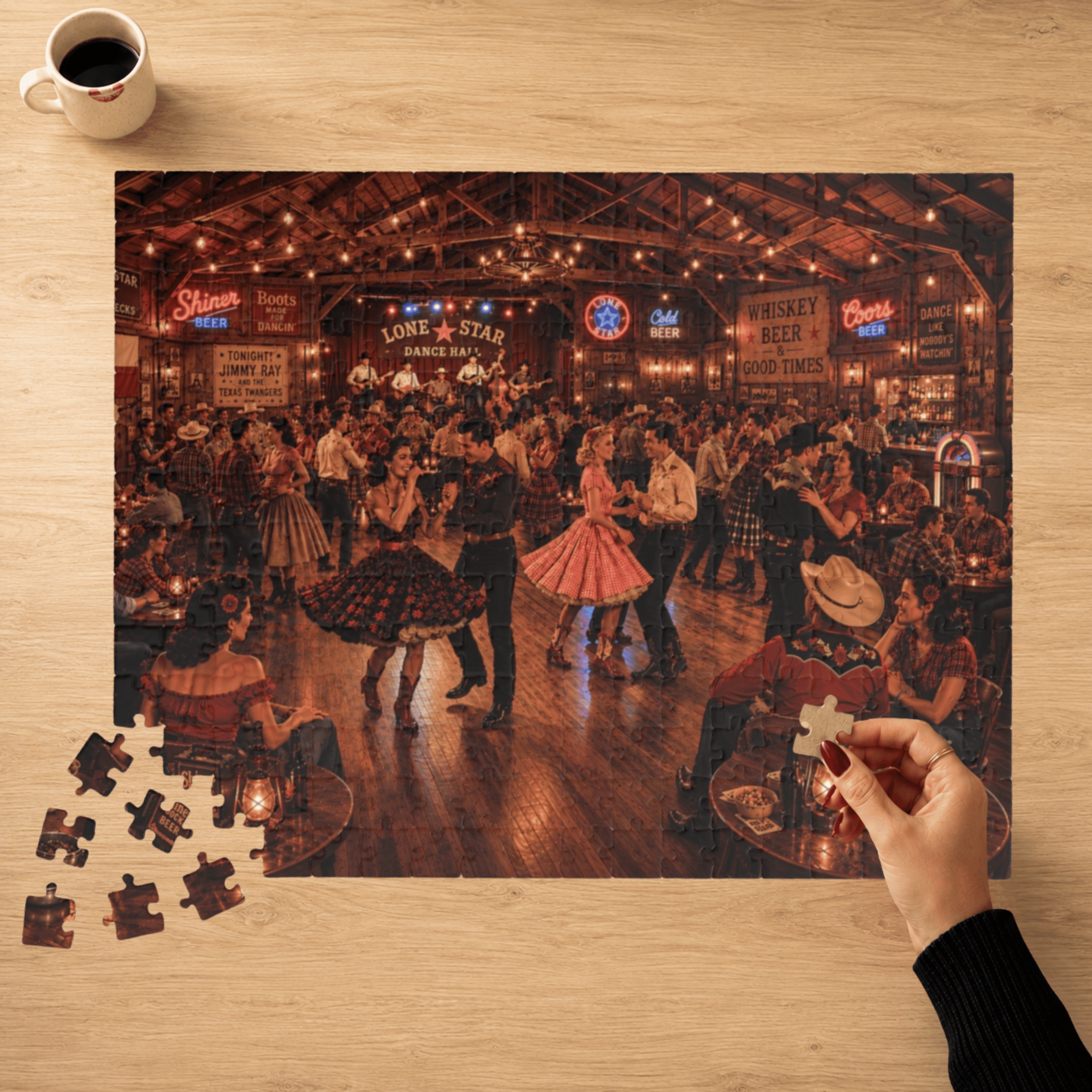 Darling, Save Me a Dance – Vintage Western Dance Hall Art Puzzle