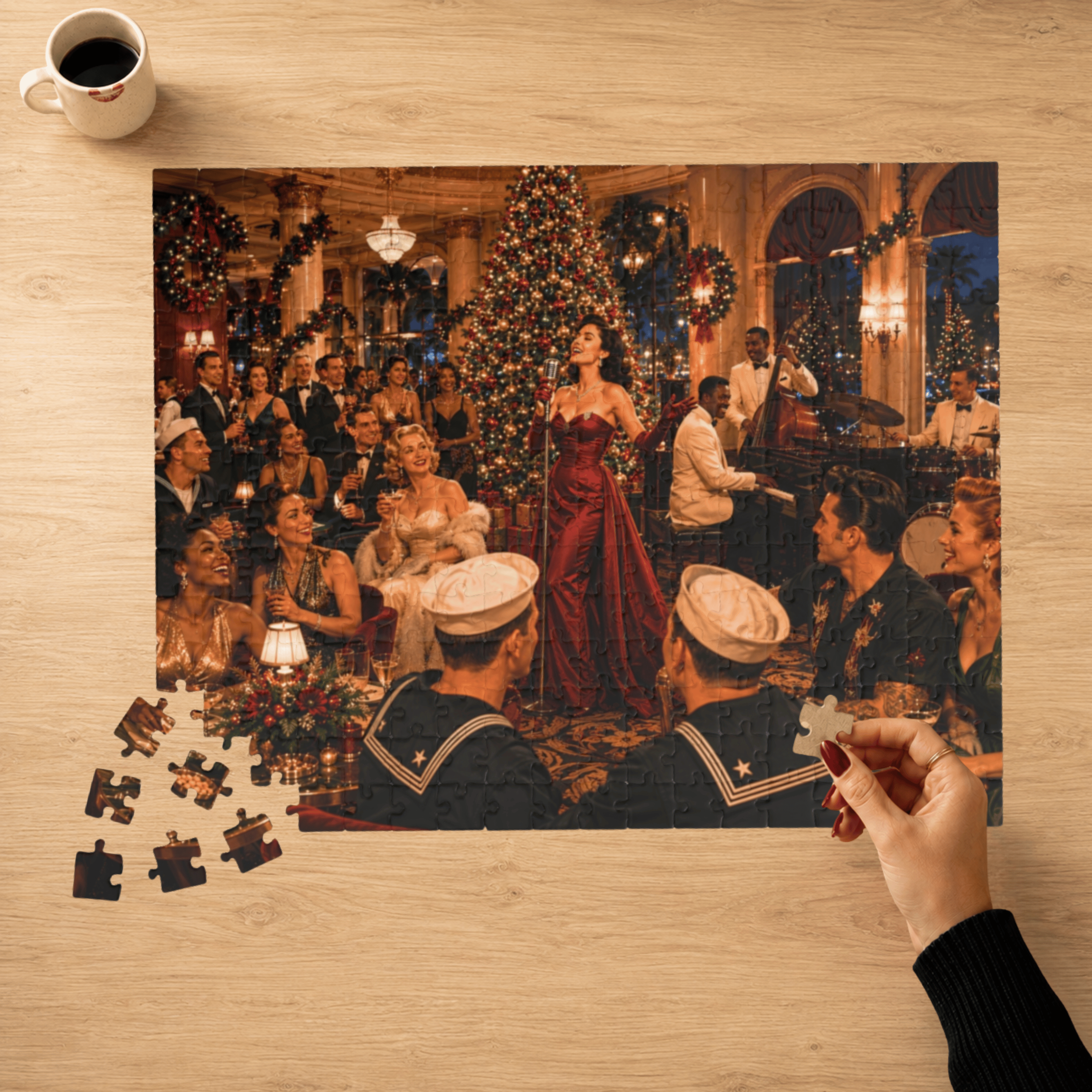All I Want for Christmas Is Trouble – Vintage Christmas Party Art Puzzle