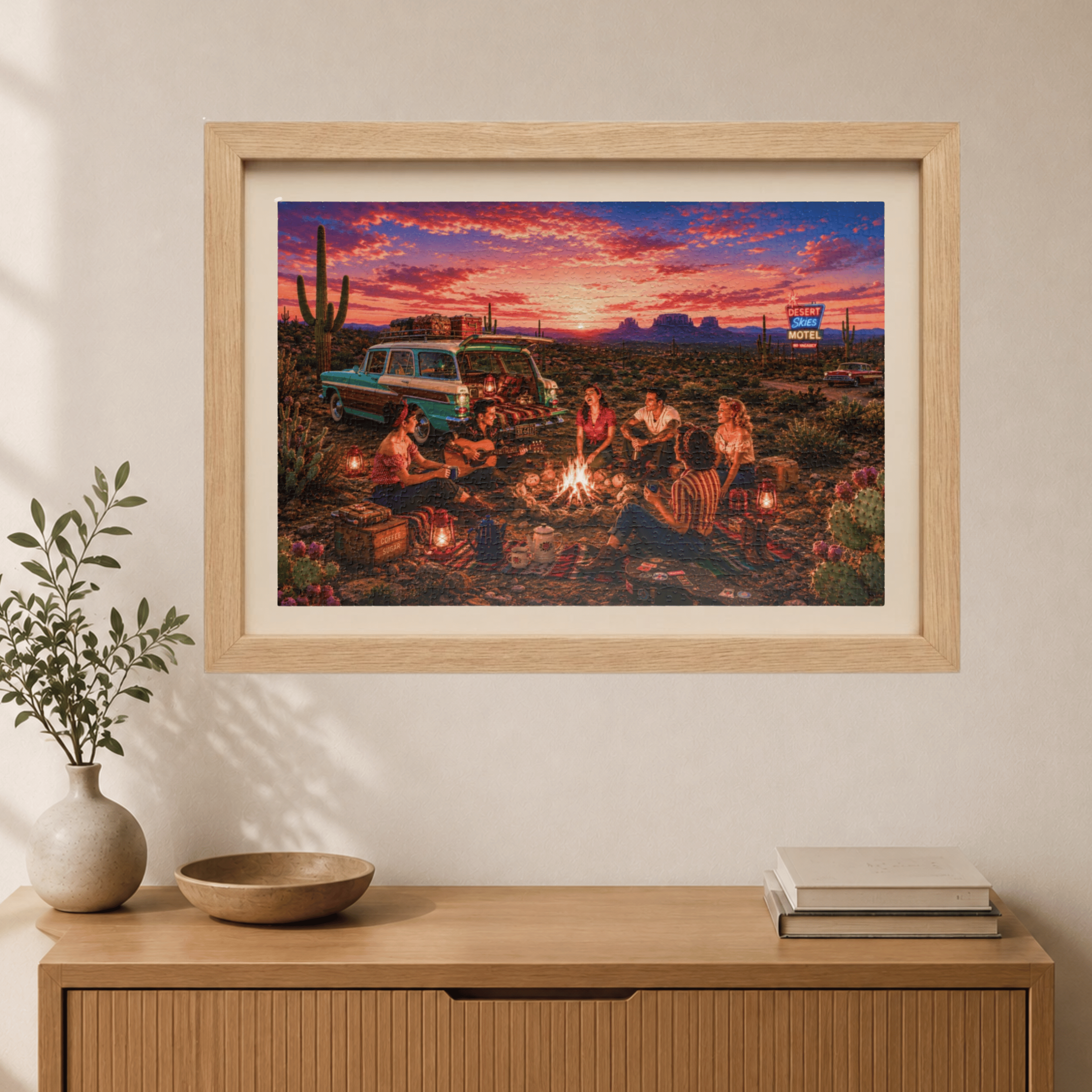 We'll Behave Tomorrow – Retro Desert Camping Road Trip Art Puzzle