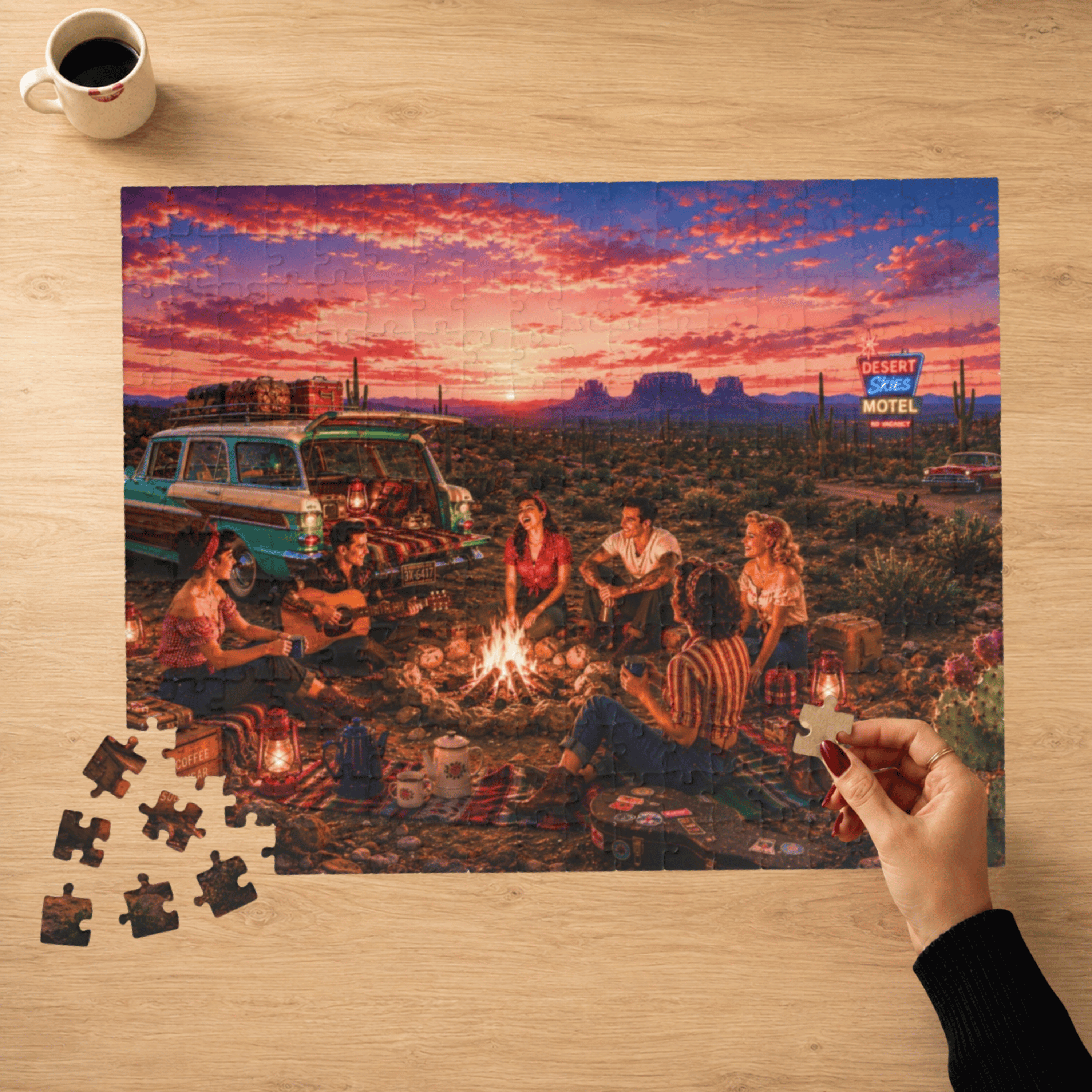 We'll Behave Tomorrow – Retro Desert Camping Road Trip Art Puzzle