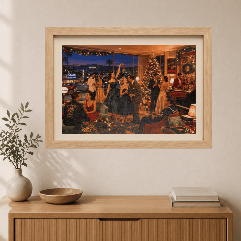 Just One Christmas Drink – Vintage Holiday Cocktail Party Art Puzzle