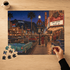 Meet Me Under the Christmas Lights – Retro Hollywood Christmas Art Puzzle