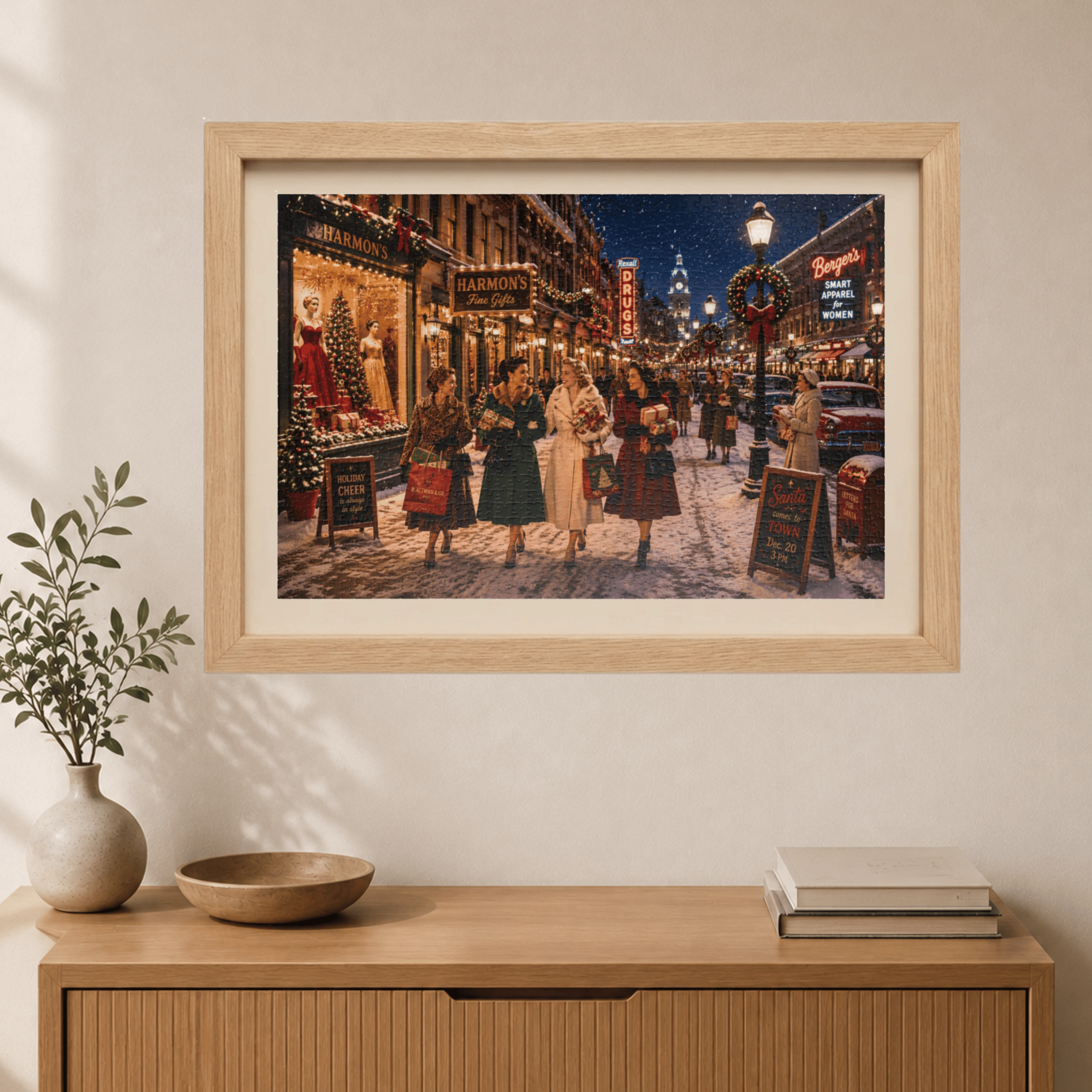 Darling, I Bought You Something – Vintage Christmas Shopping Art Puzzle