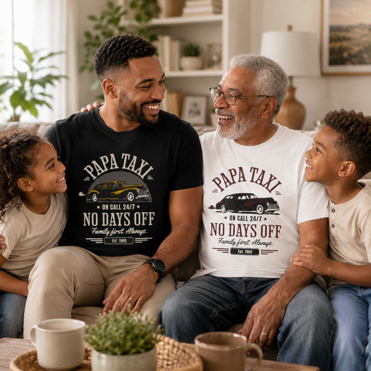 Papa Taxi Since 1980 T-Shirt – Father's Day Gift for Dad