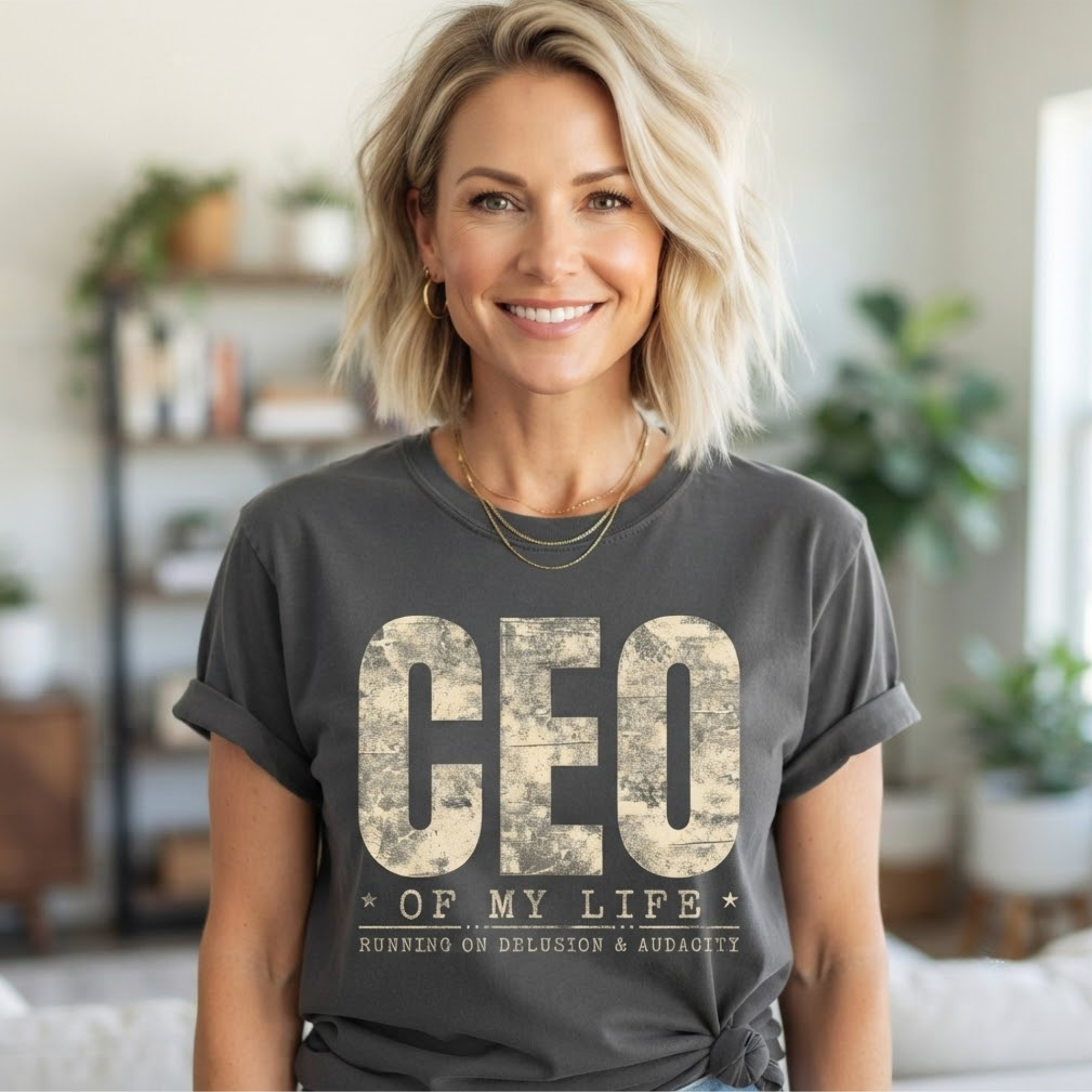 Running on Delusion & Audacity – Funny Entrepreneur T-Shirt | Explorer Edition