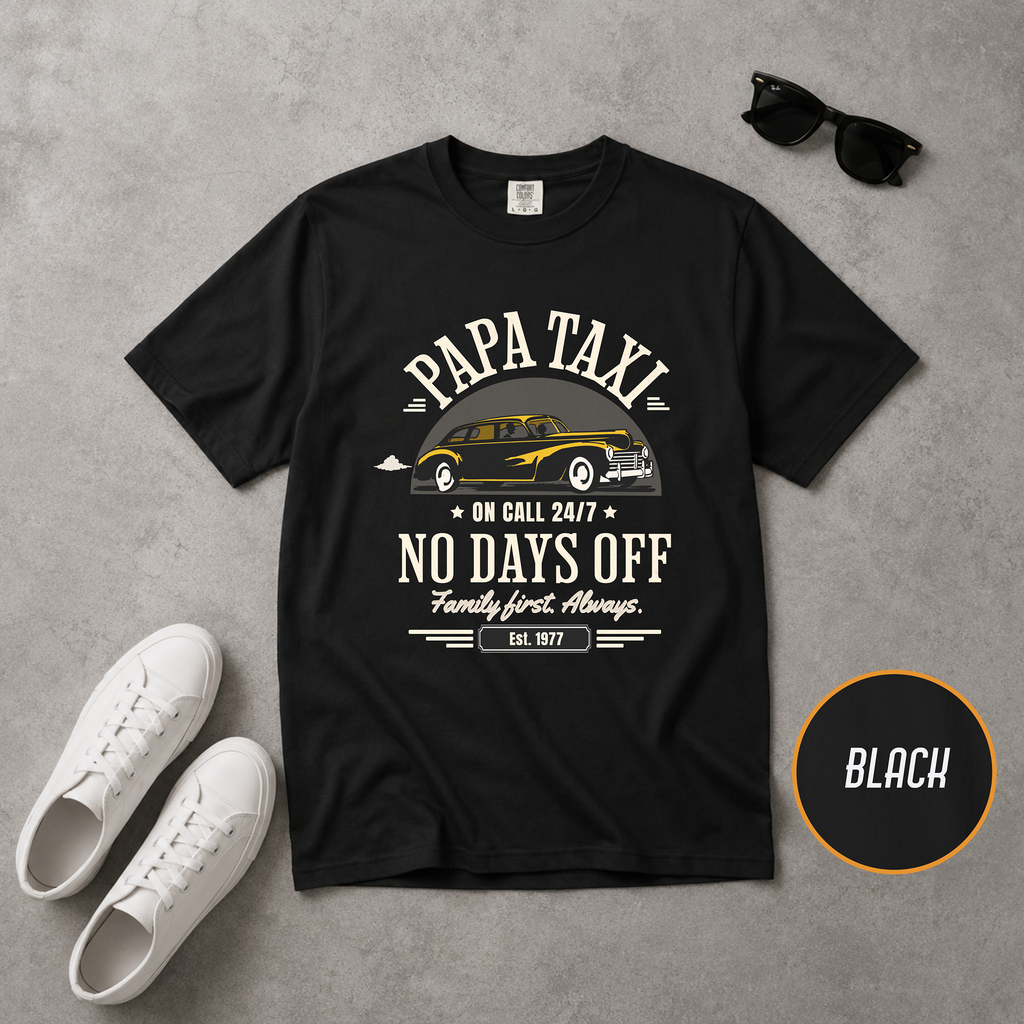 Papa Taxi Since 1977 T-Shirt – Father's Day Gift for Dad