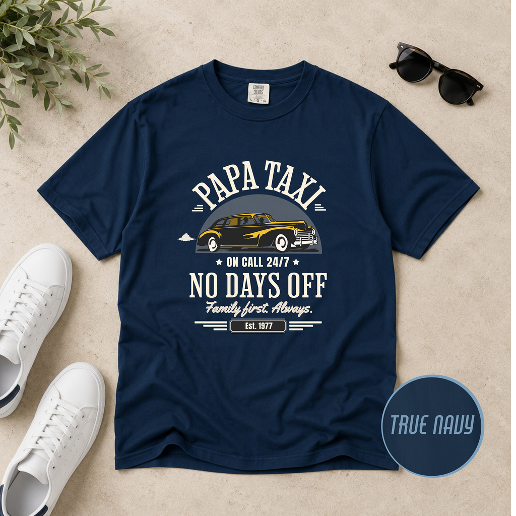 Papa Taxi Since 1977 T-Shirt – Father's Day Gift for Dad