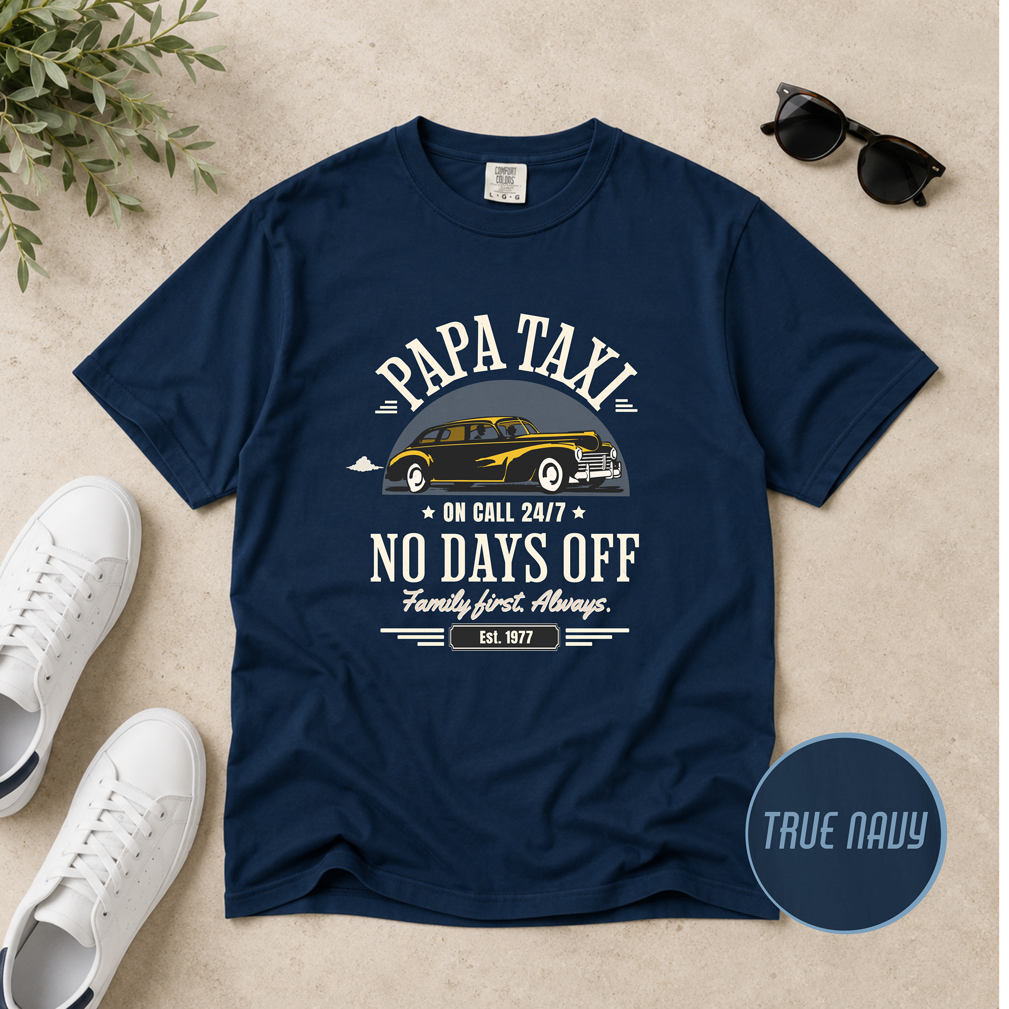 Papa Taxi Since 1977 T-Shirt – Father's Day Gift for Dad