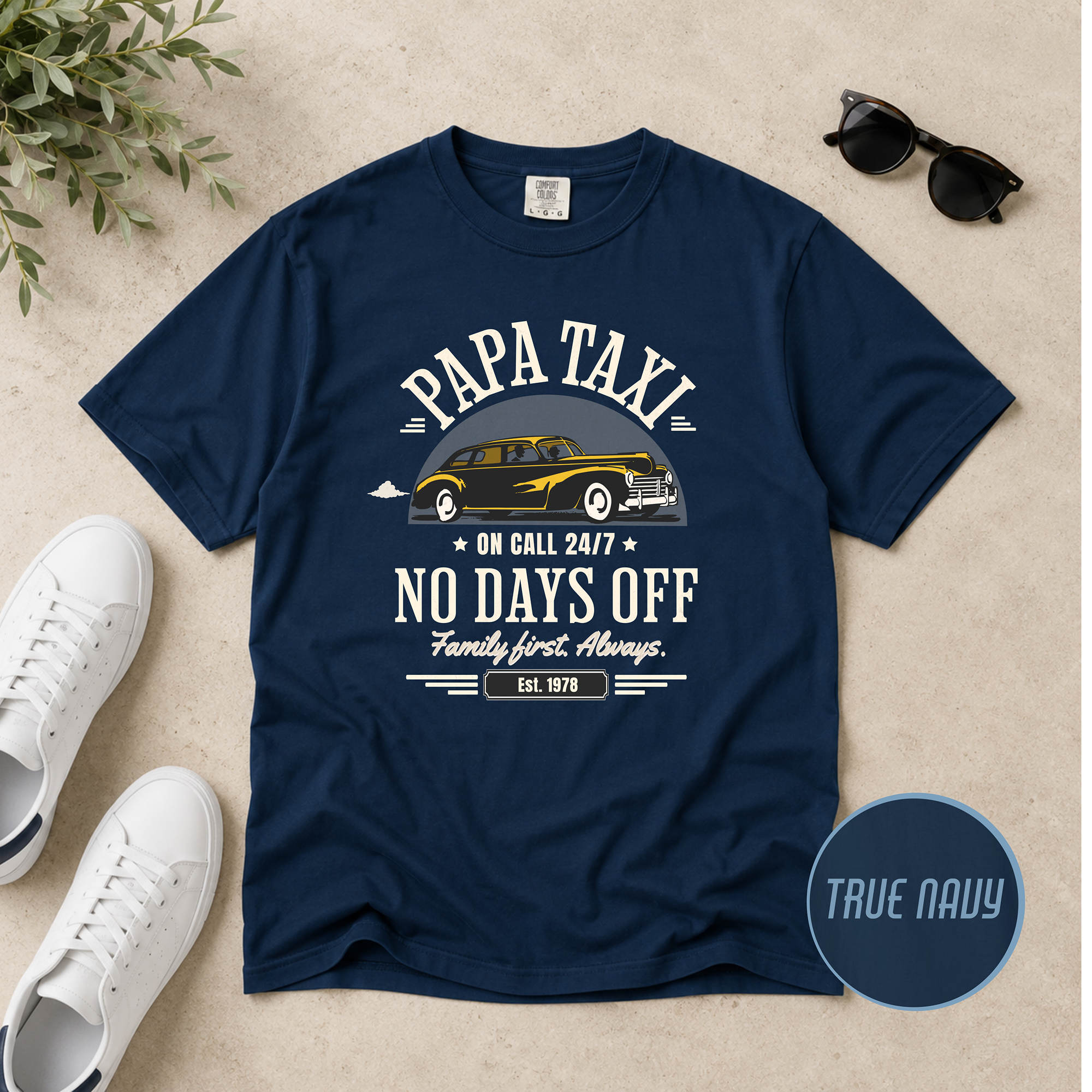 Papa Taxi Since 1978 T-Shirt – Father's Day Gift for Dad