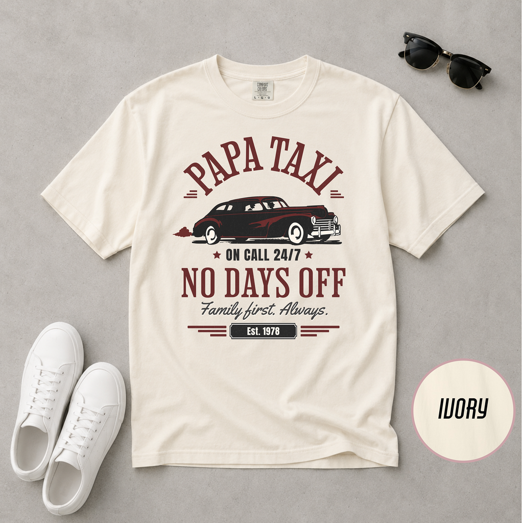 Papa Taxi Since 1978 T-Shirt – Father's Day Gift for Dad