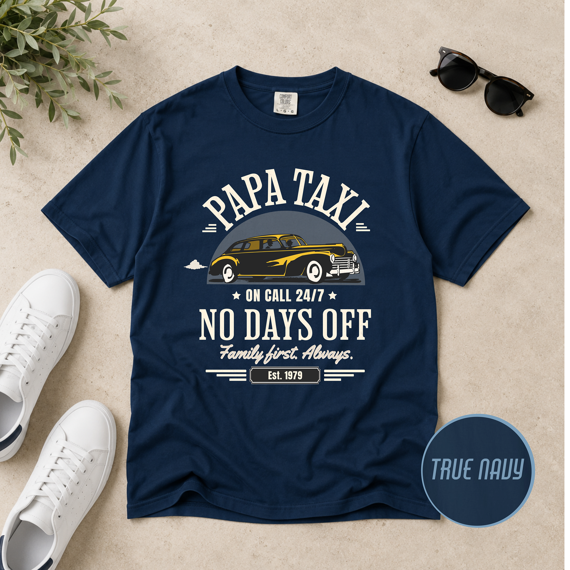 Papa Taxi Since 1979 T-Shirt – Father's Day Gift for Dad