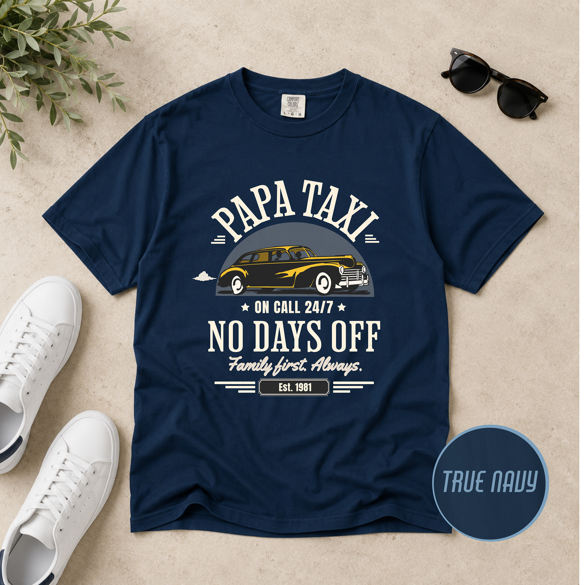 Papa Taxi Since 1981 T-Shirt – Father's Day Gift for Dad