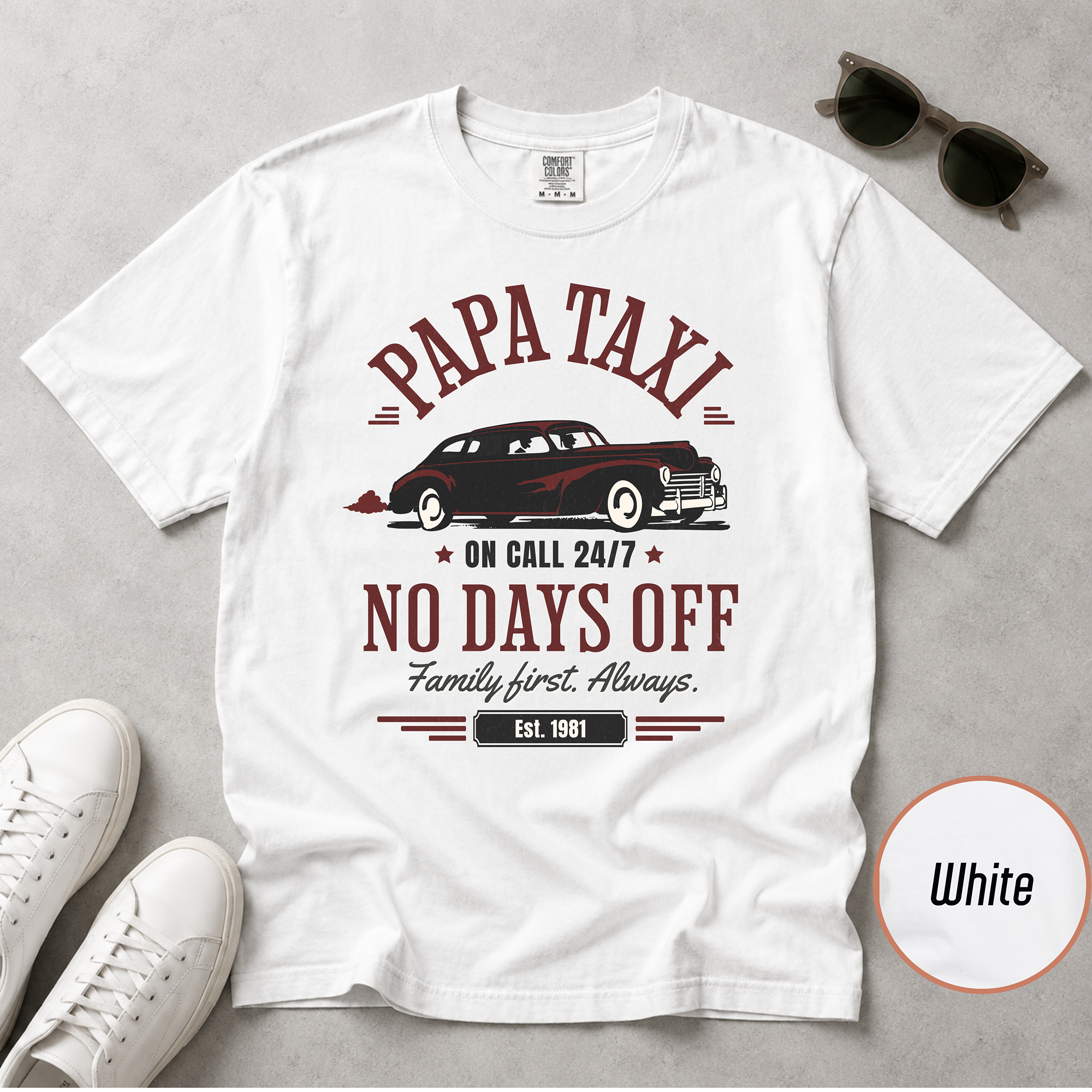 Papa Taxi Since 1981 T-Shirt – Father's Day Gift for Dad