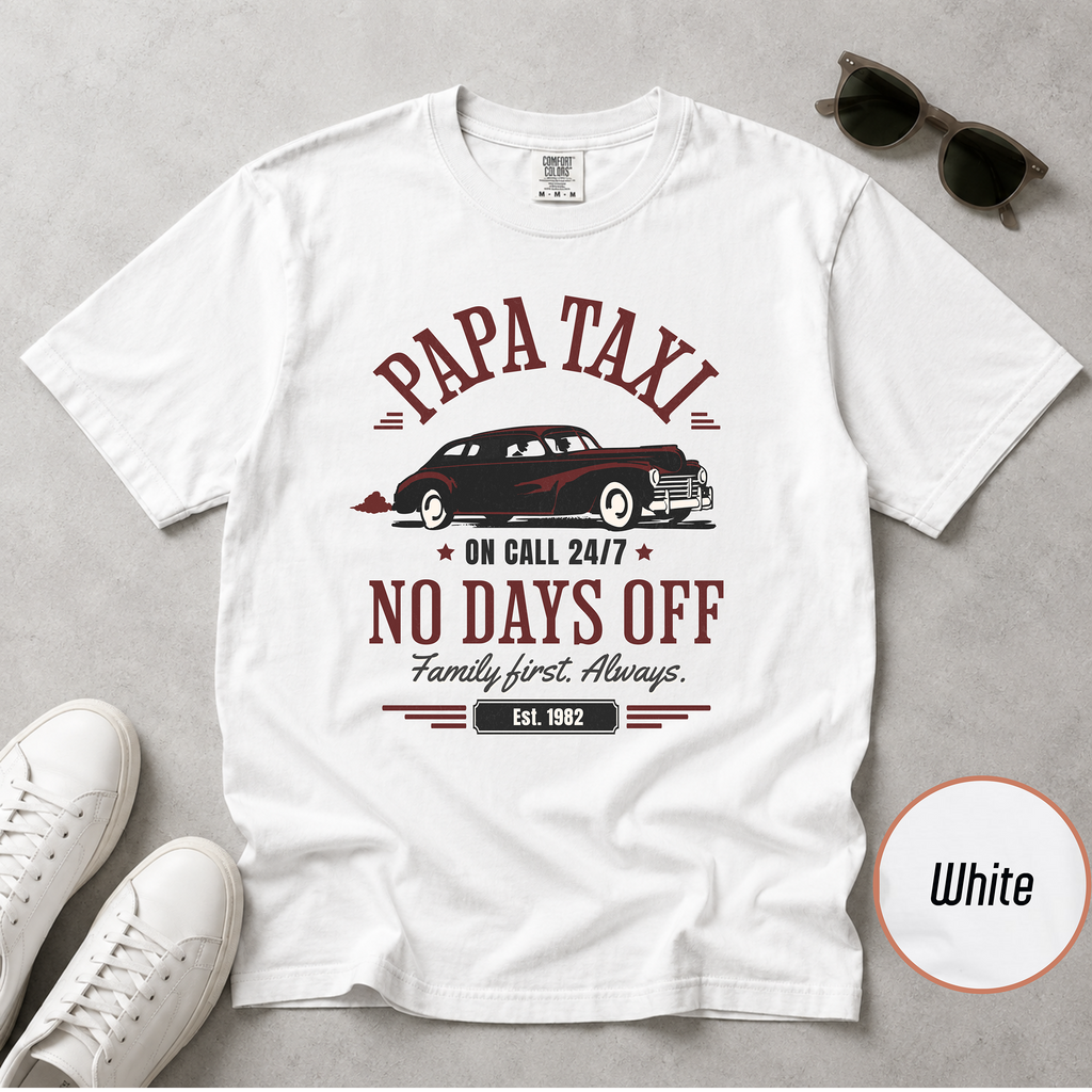 Papa Taxi Since 1982 T-Shirt – Father's Day Gift for Dad