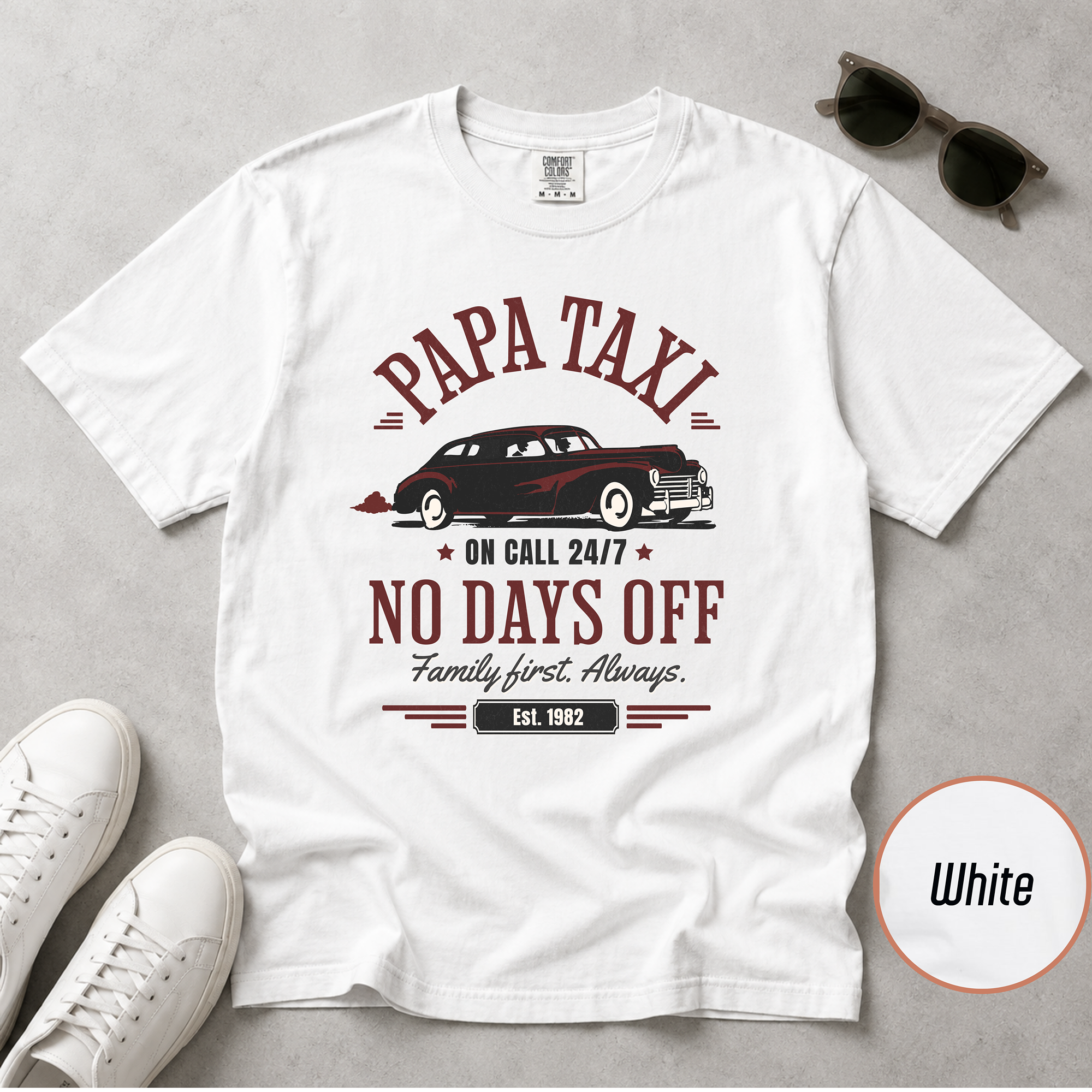 Papa Taxi Since 1982 T-Shirt – Father's Day Gift for Dad