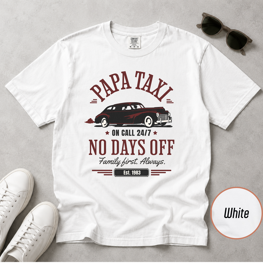 Papa Taxi Since 1983 T-Shirt – Father's Day Gift for Dad