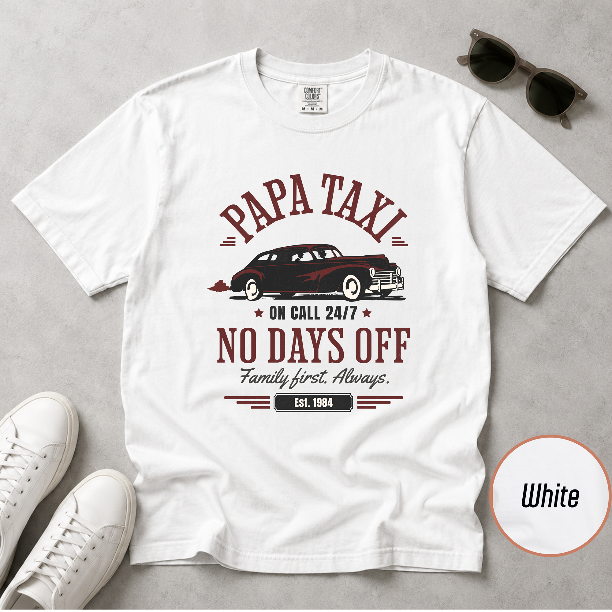 Papa Taxi Since 1984 T-Shirt – Father's Day Gift for Dad