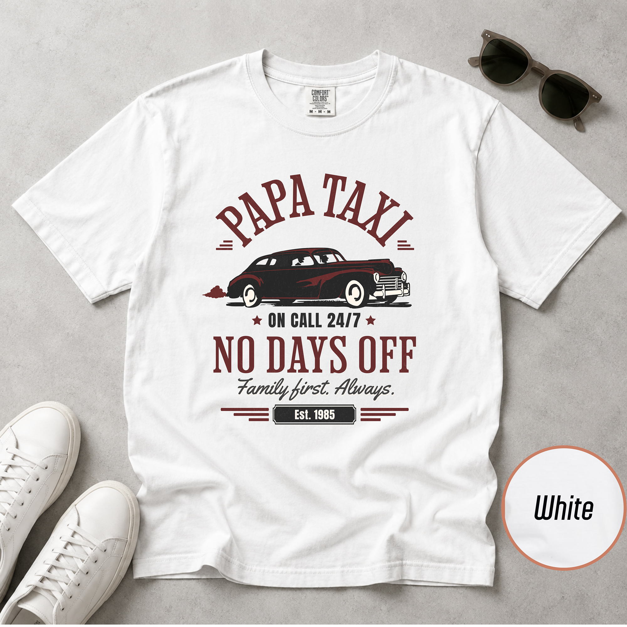 Papa Taxi Since 1985 T-Shirt – Father's Day Gift for Dad