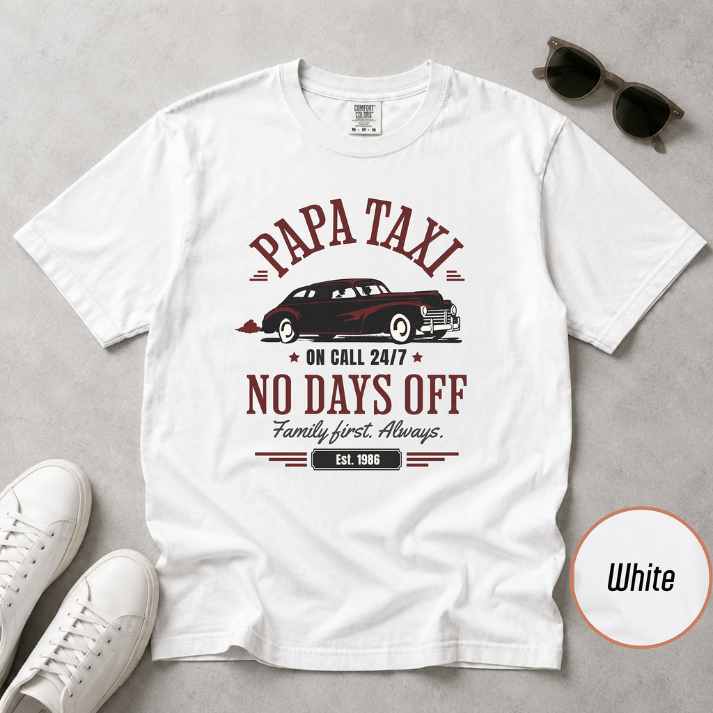 Papa Taxi Since 1986 T-Shirt – Father's Day Gift for Dad