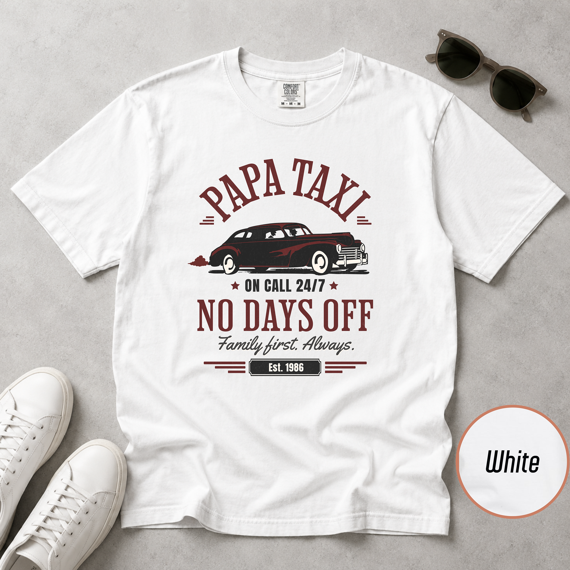 Papa Taxi Since 1986 T-Shirt – Father's Day Gift for Dad