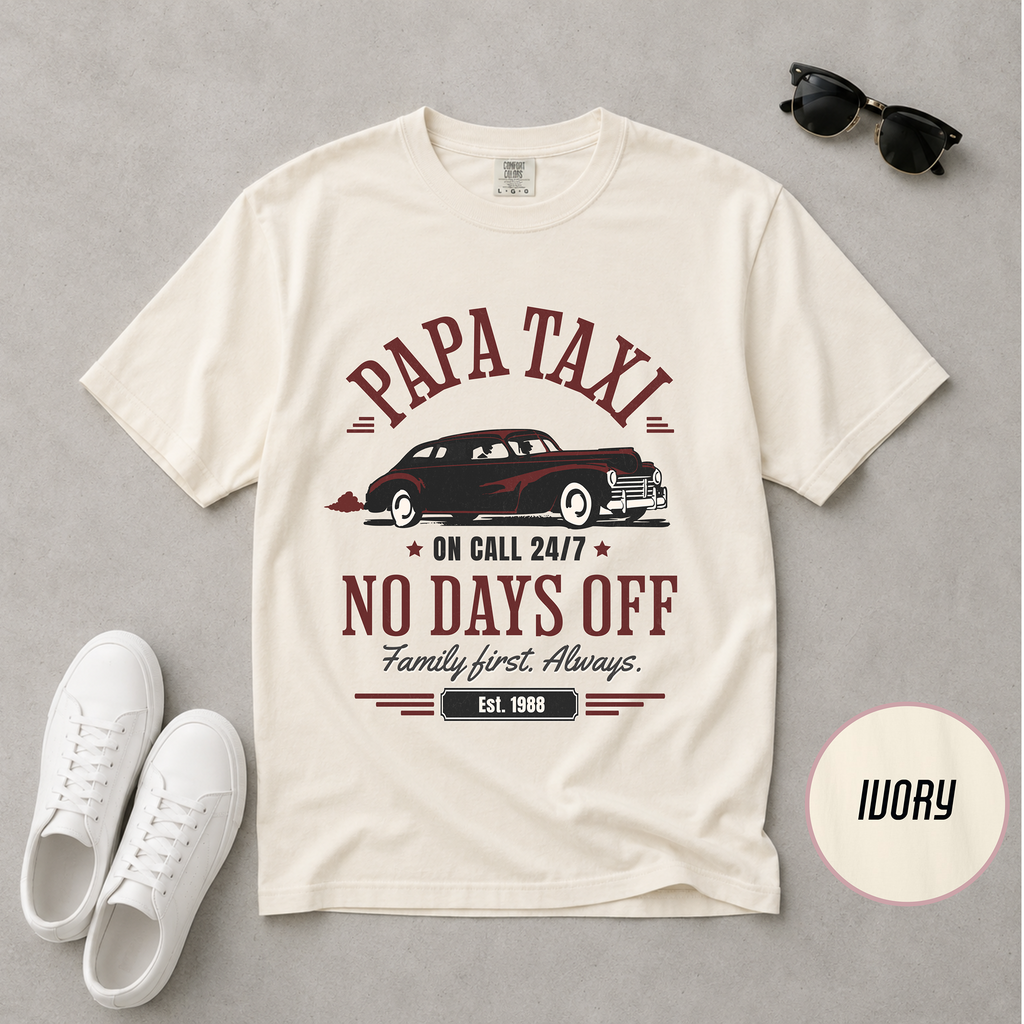 Papa Taxi Since 1988 T-Shirt – Father's Day Gift for Dad