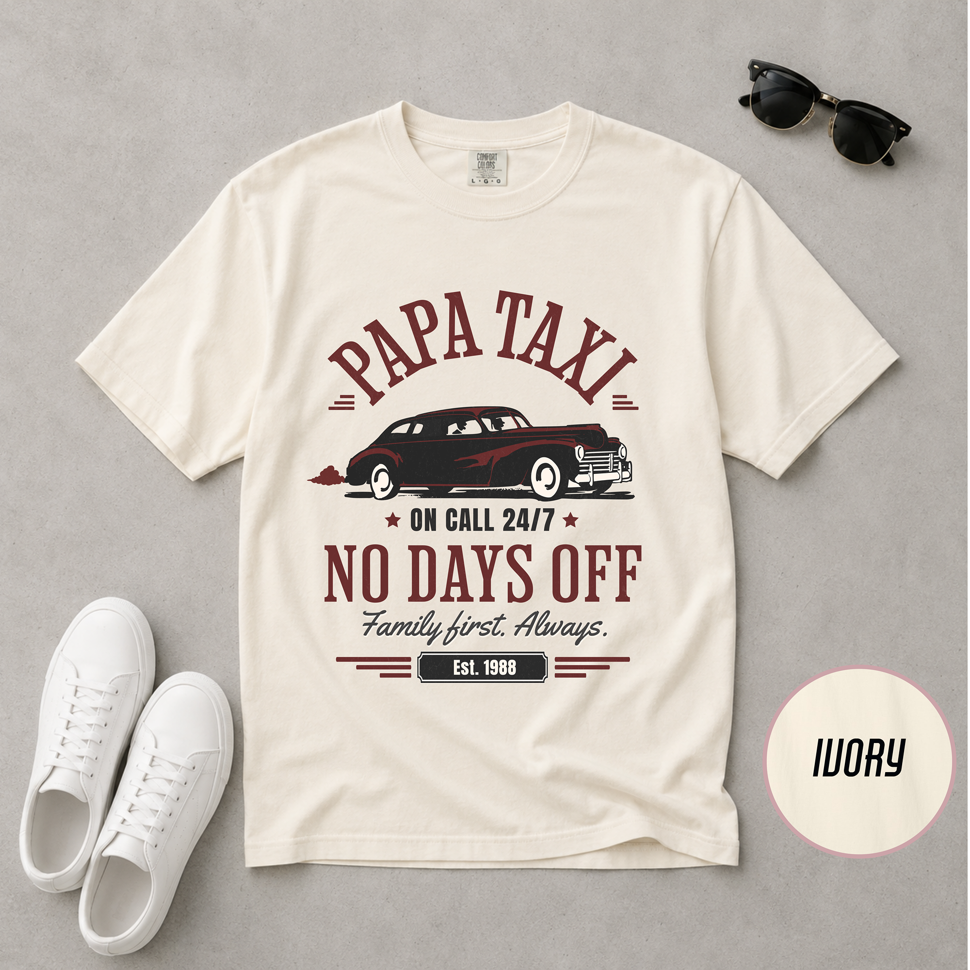 Papa Taxi Since 1988 T-Shirt – Father's Day Gift for Dad