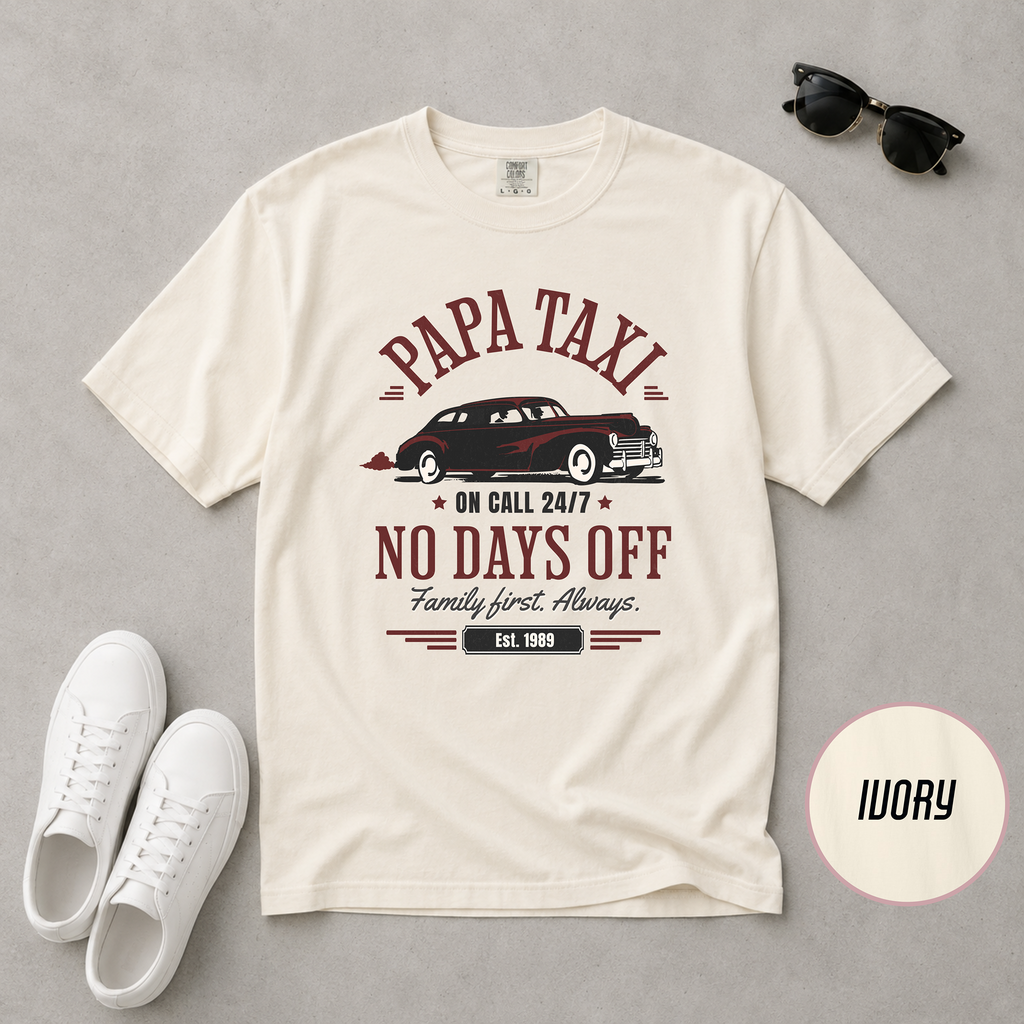 Papa Taxi Since 1989 T-Shirt – Father's Day Gift for Dad