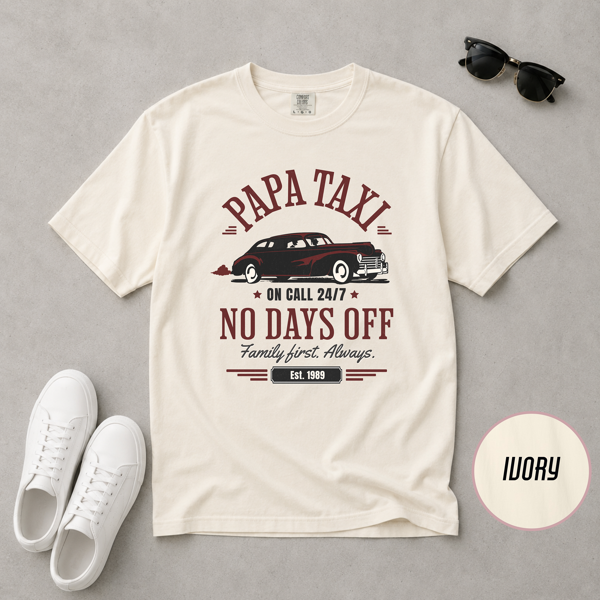 Papa Taxi Since 1989 T-Shirt – Father's Day Gift for Dad