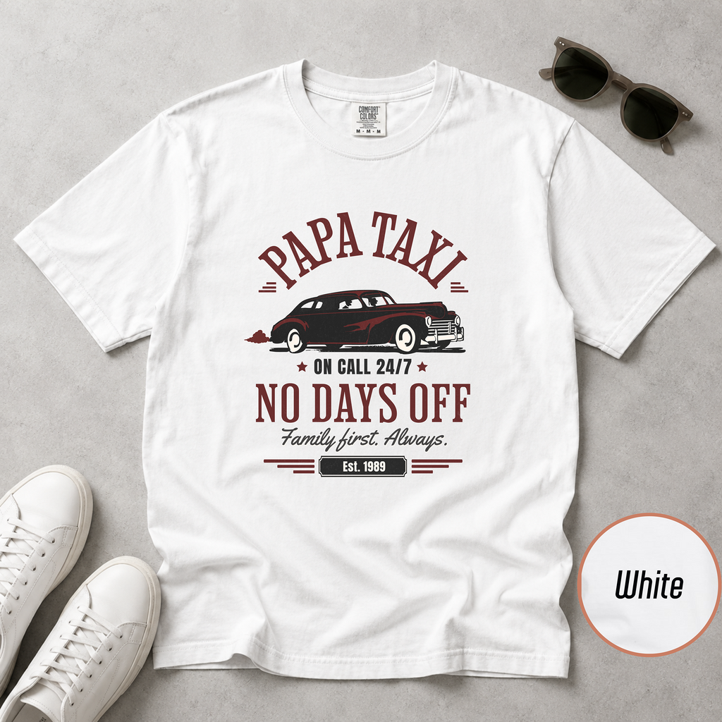Papa Taxi Since 1989 T-Shirt – Father's Day Gift for Dad