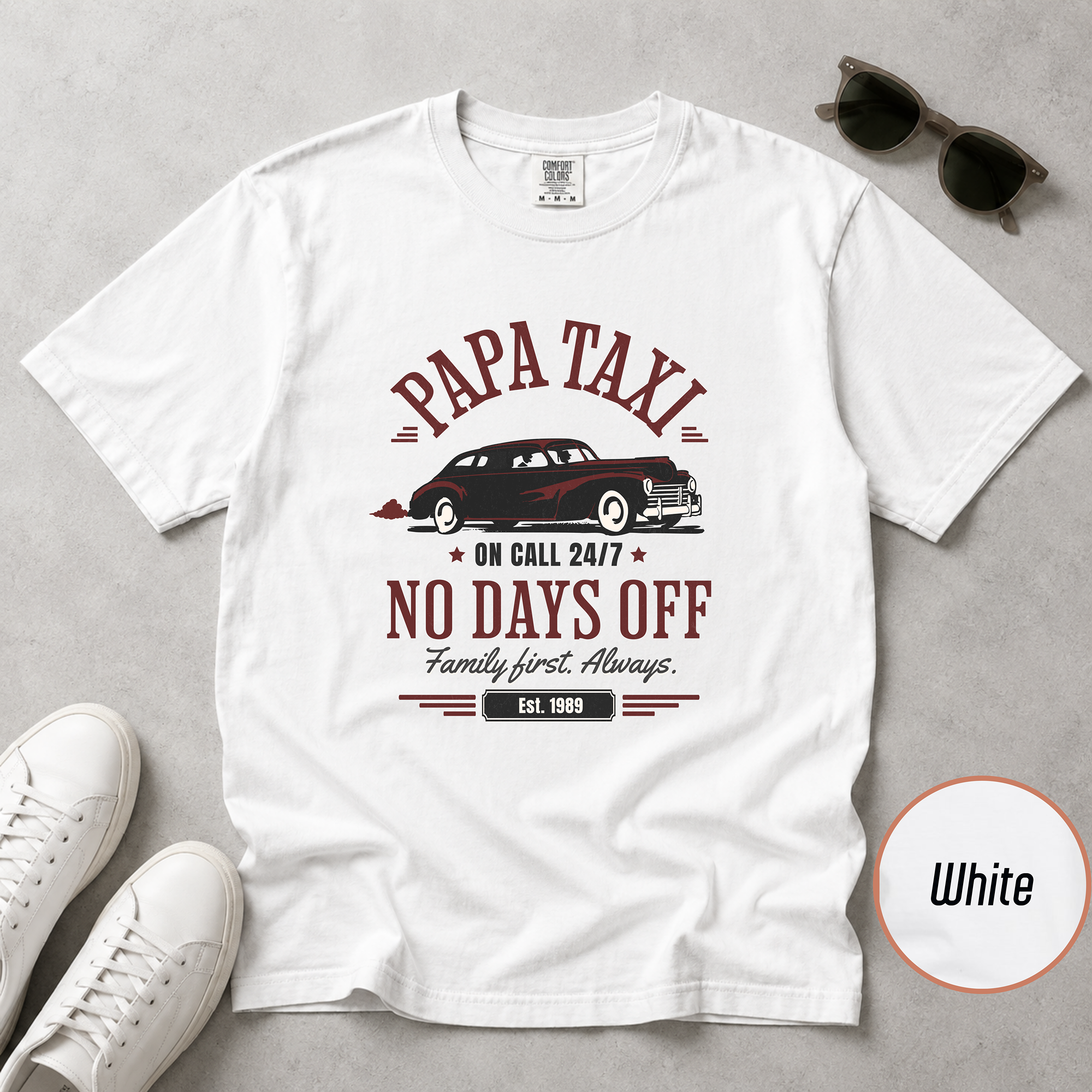 Papa Taxi Since 1989 T-Shirt – Father's Day Gift for Dad