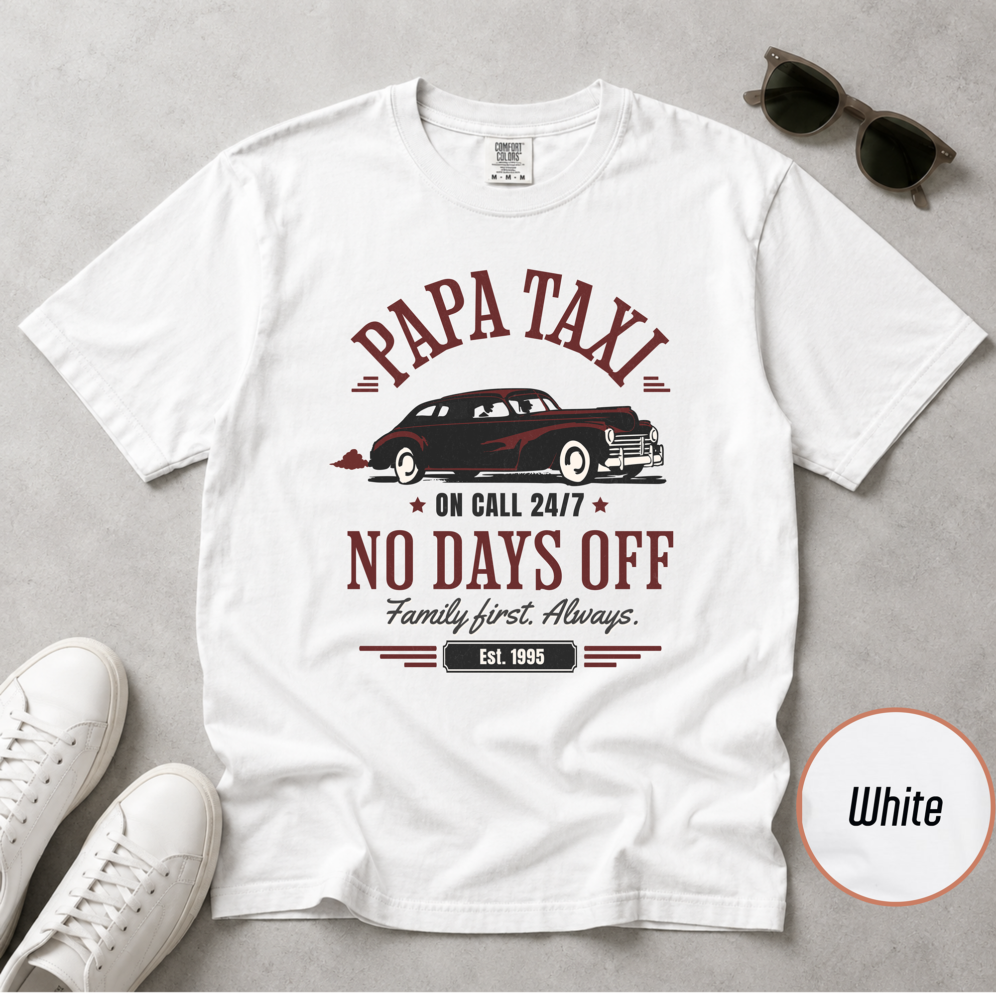 Papa Taxi Since 1995 T-Shirt – Father's Day Gift for Dad