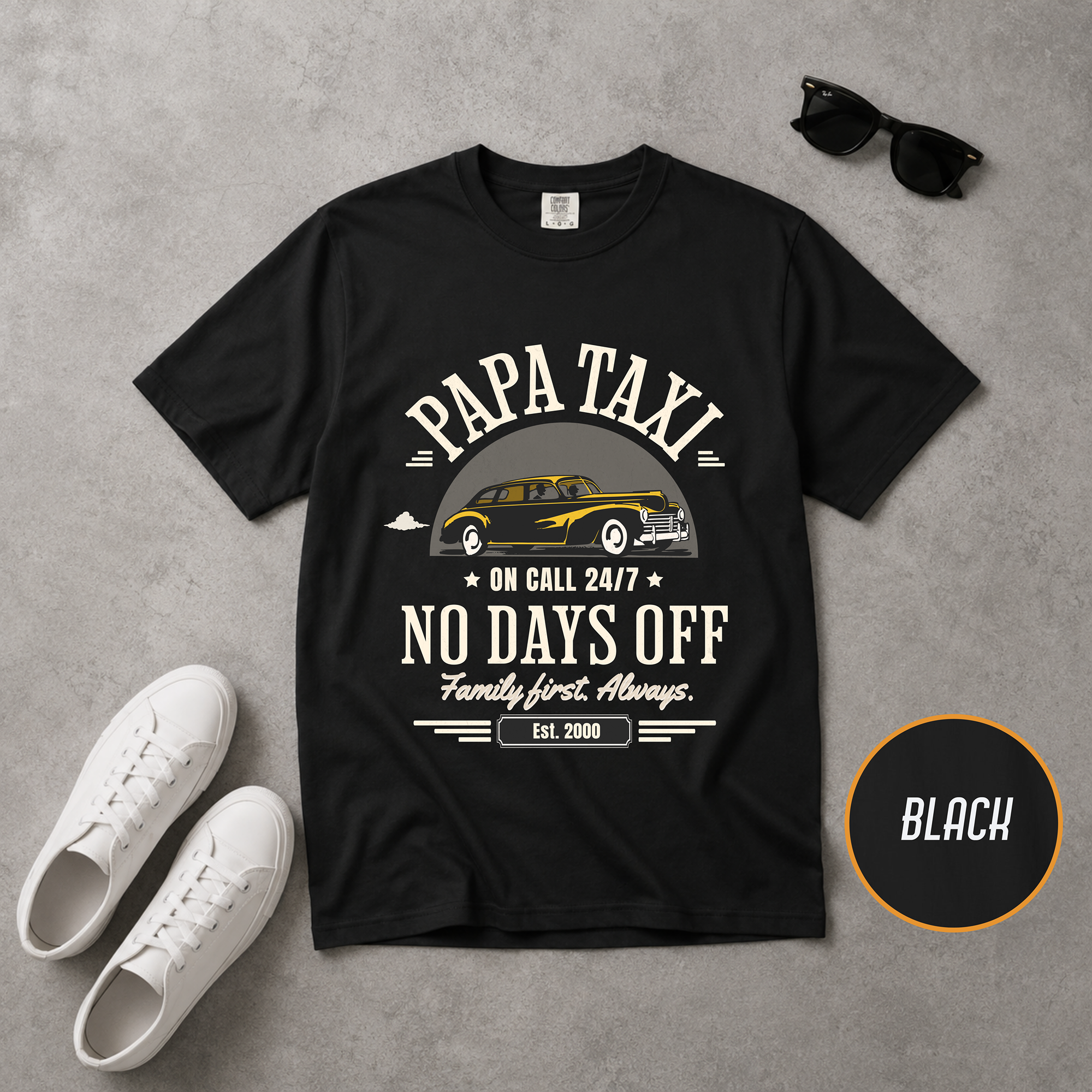 Papa Taxi Since 2000 T-Shirt – Father's Day Gift for Dad