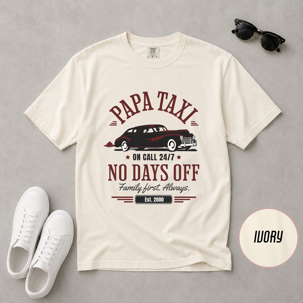 Papa Taxi Since 2000 T-Shirt – Father's Day Gift for Dad